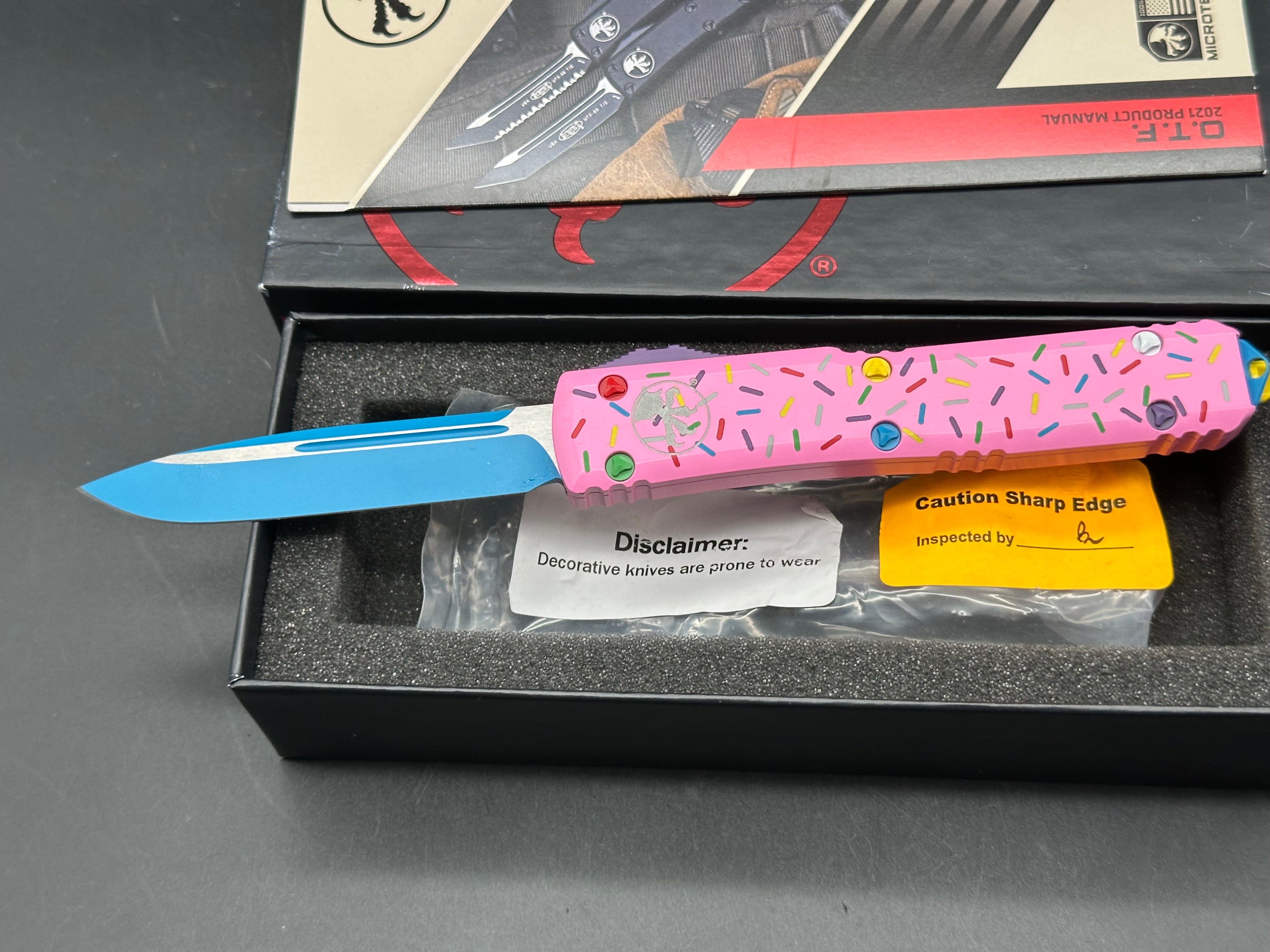 Microtech Exclusive Dessert Warrior Donut Pink 3.4"