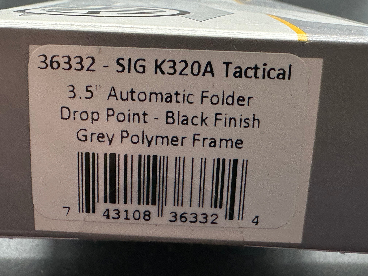 SIG K320A TACTICAL (HOGUE) AUTOMATIC FOLDER: 3.5" DROP POINT BLADE