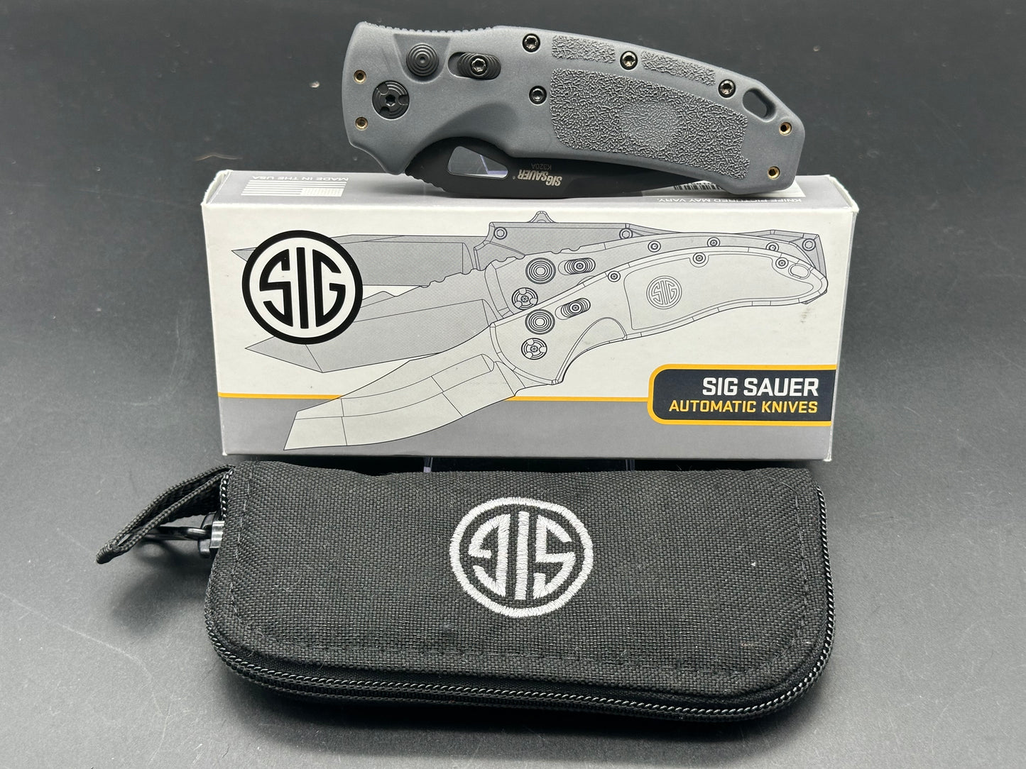 SIG K320A TACTICAL (HOGUE) AUTOMATIC FOLDER: 3.5" DROP POINT BLADE