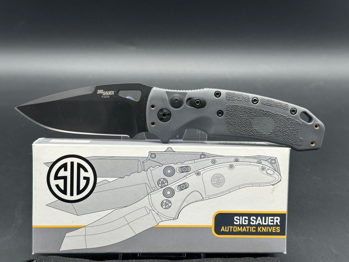 SIG K320A TACTICAL (HOGUE) AUTOMATIC FOLDER: 3.5" DROP POINT BLADE