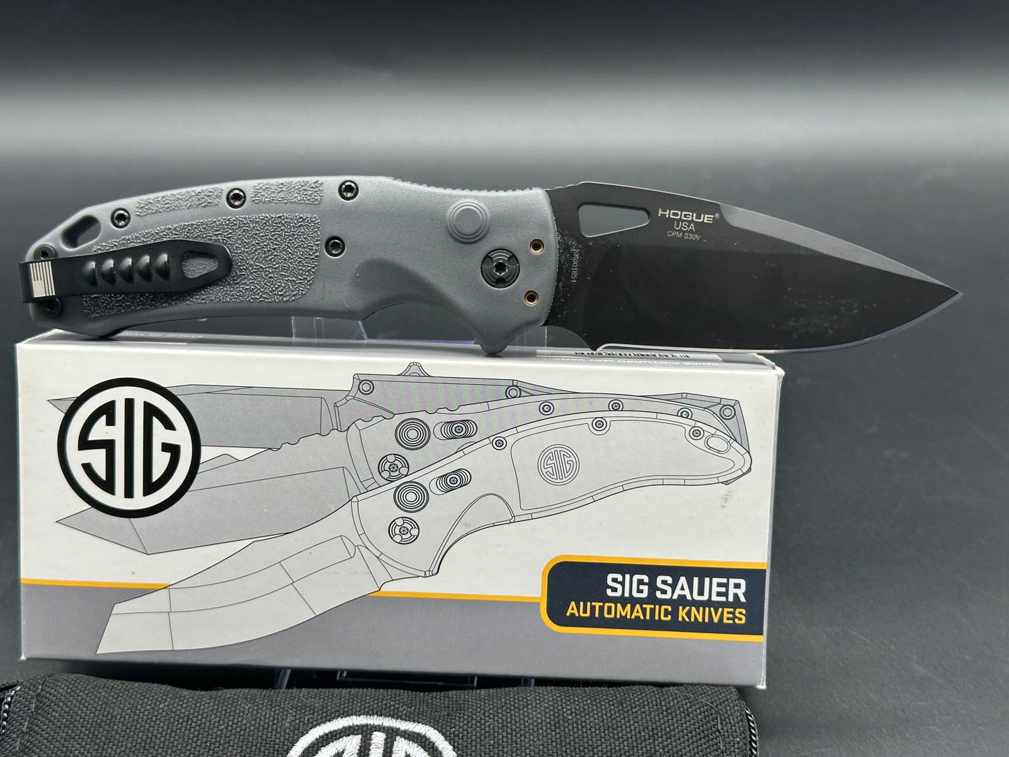 SIG K320A TACTICAL (HOGUE) AUTOMATIC FOLDER: 3.5" DROP POINT BLADE