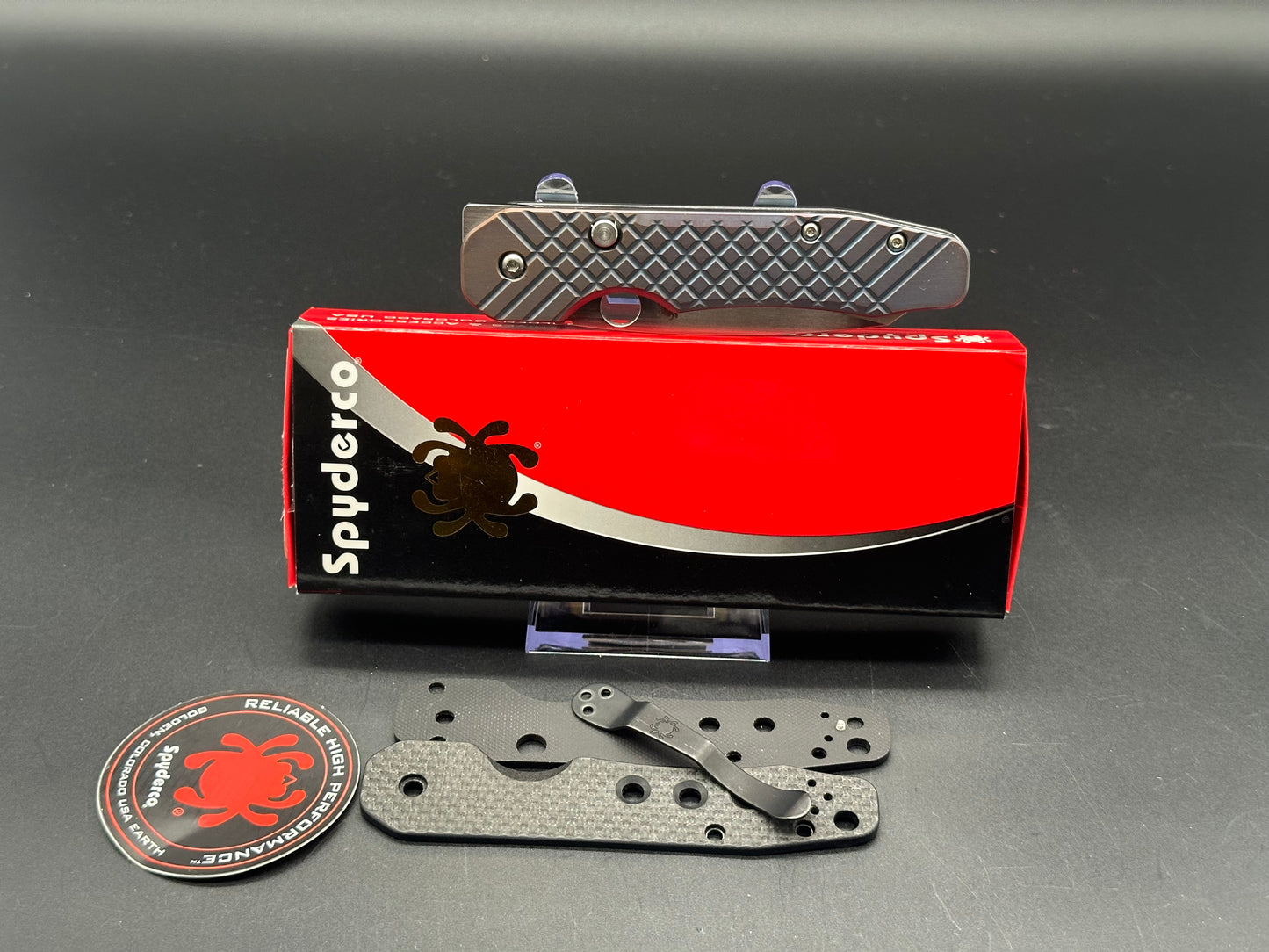 Spyderco Smock Milled Titanium Scales and custom pocket clip