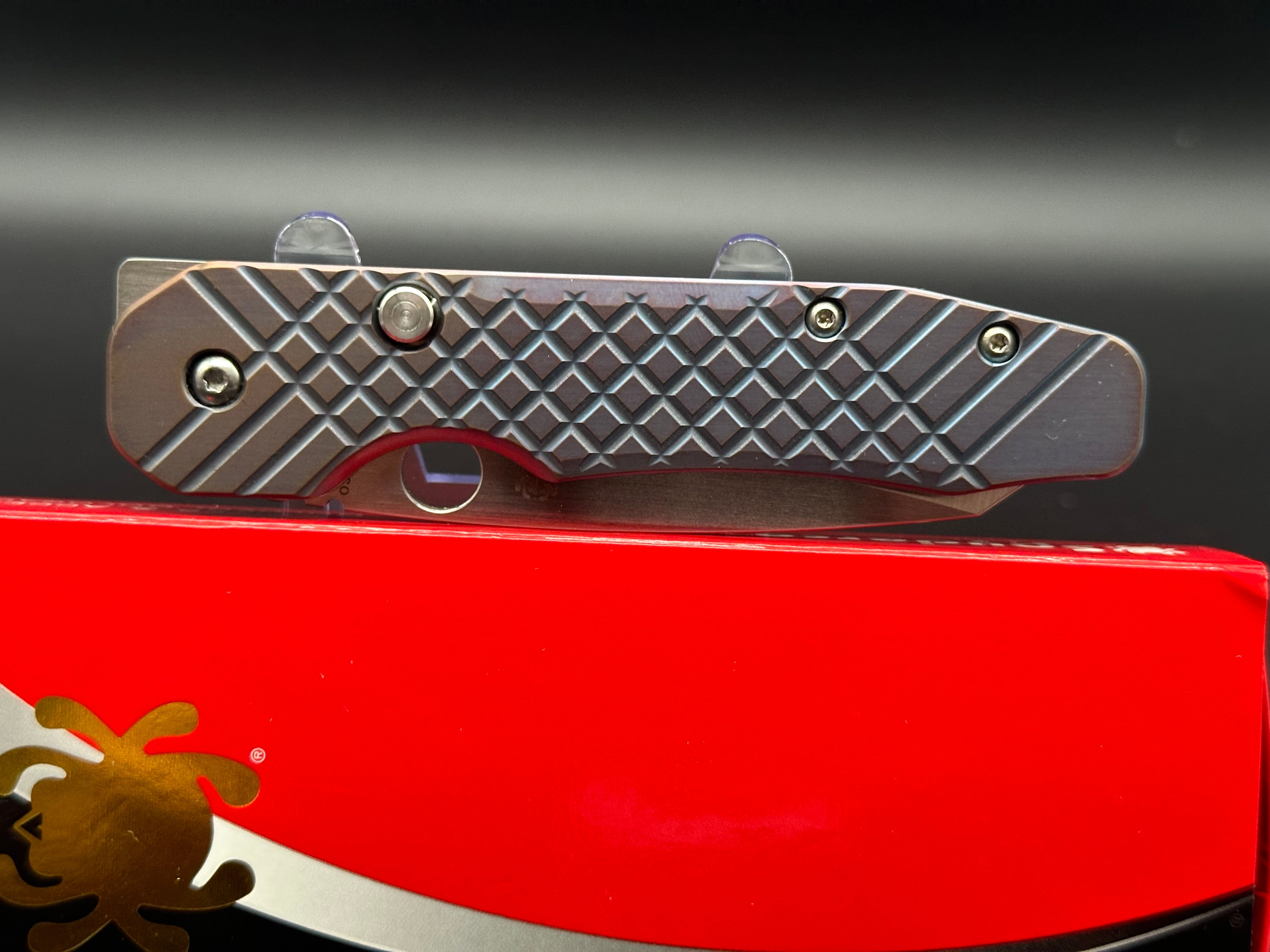 Spyderco Smock Milled Titanium Scales and custom pocket clip