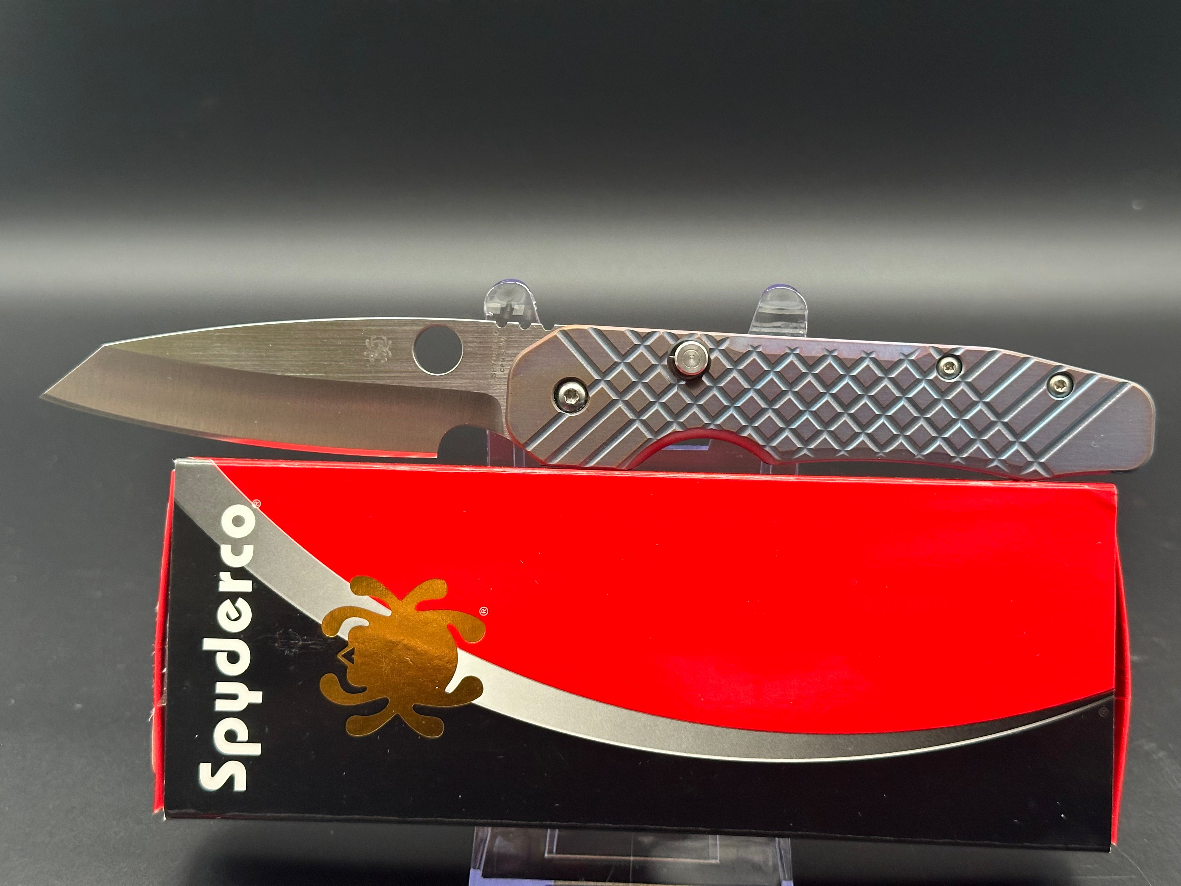 Spyderco Smock Milled Titanium Scales and custom pocket clip