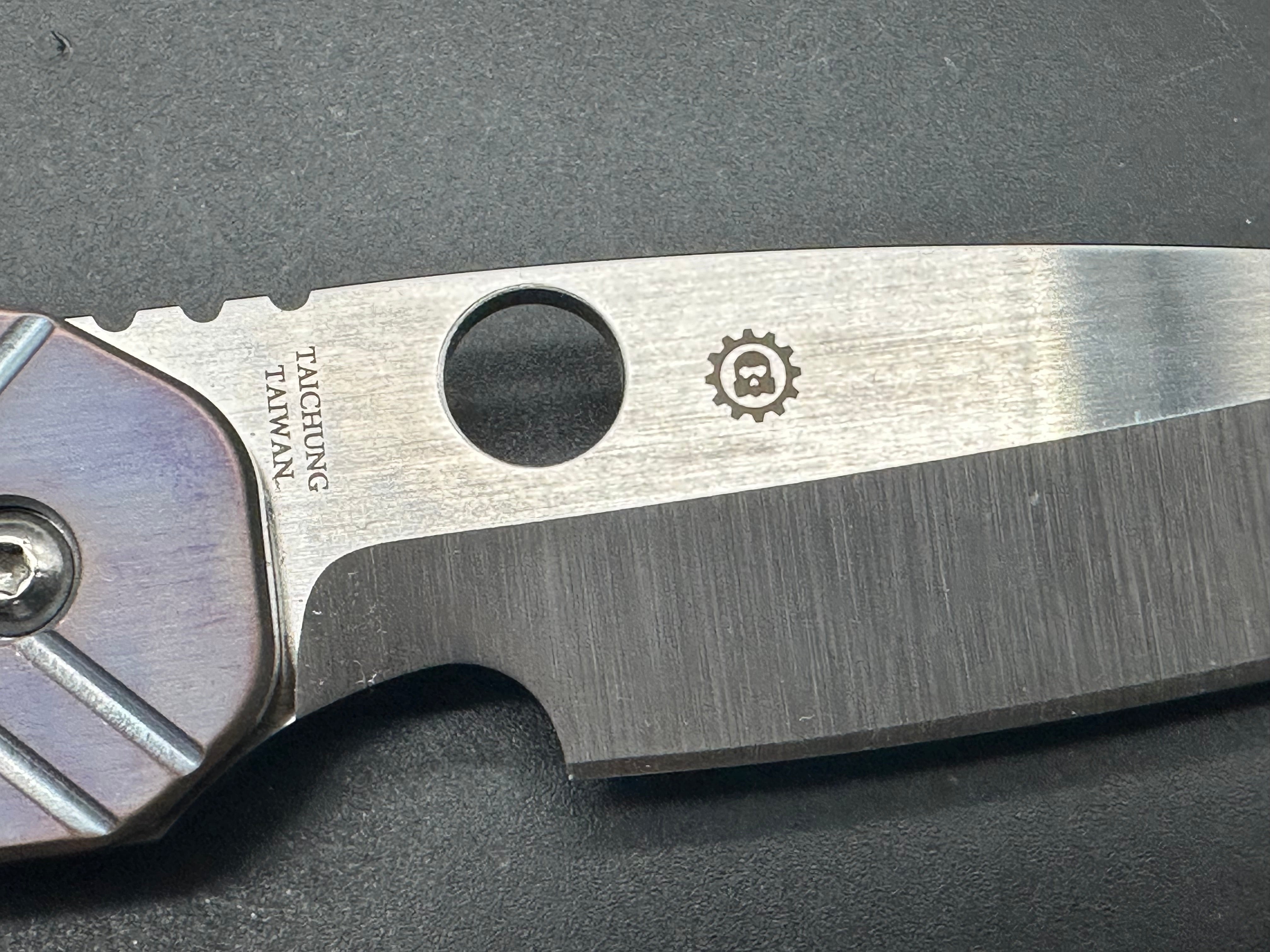 Spyderco Smock Milled Titanium Scales and custom pocket clip