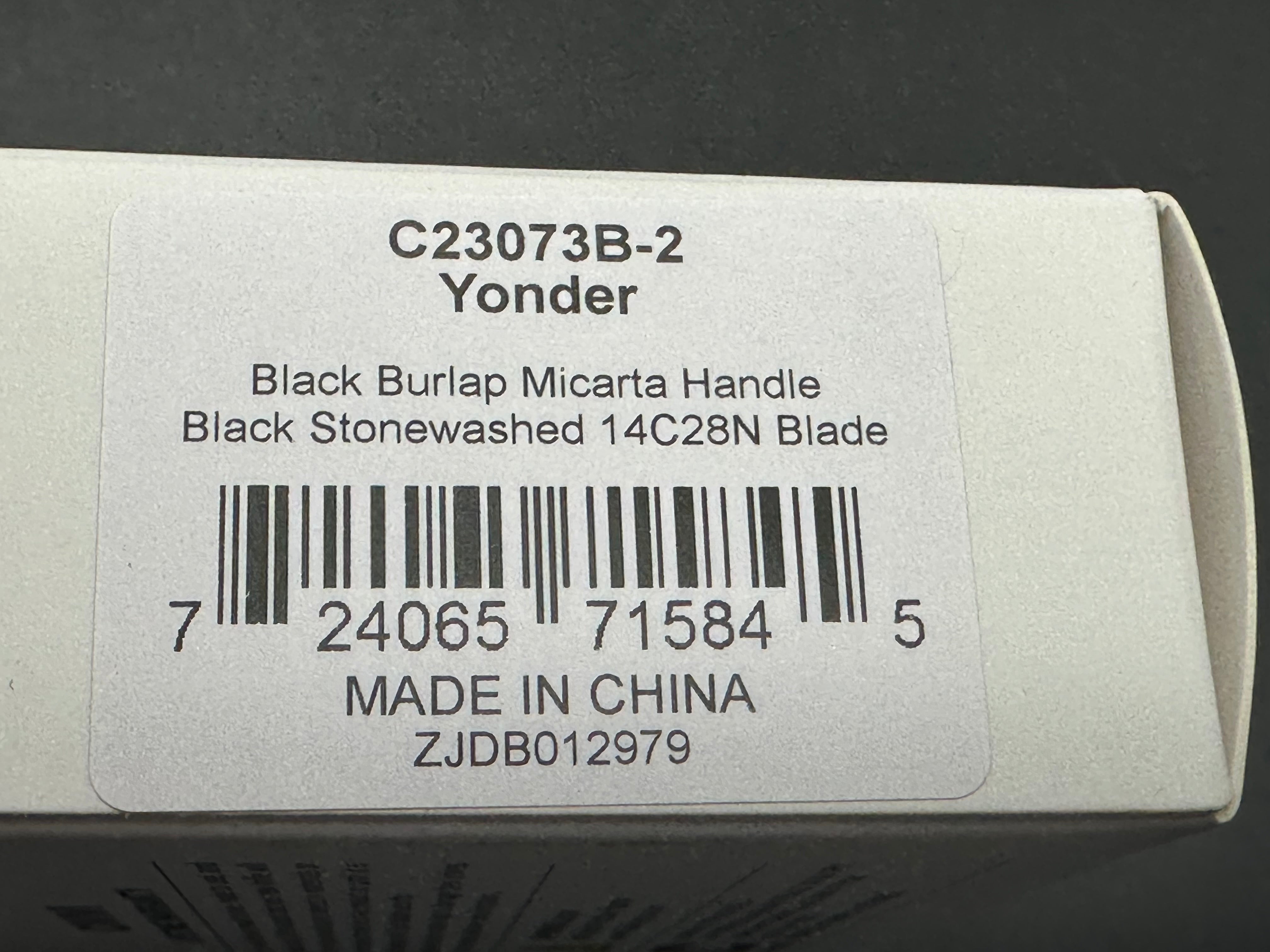 CIVIVI YONDER BLACK BURLAP MICARTA HANDLE 14C28N BLACK STONEWASH FINISH