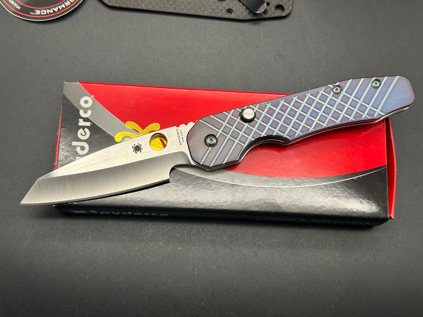 Spyderco Smock Milled Titanium Scales and custom pocket clip