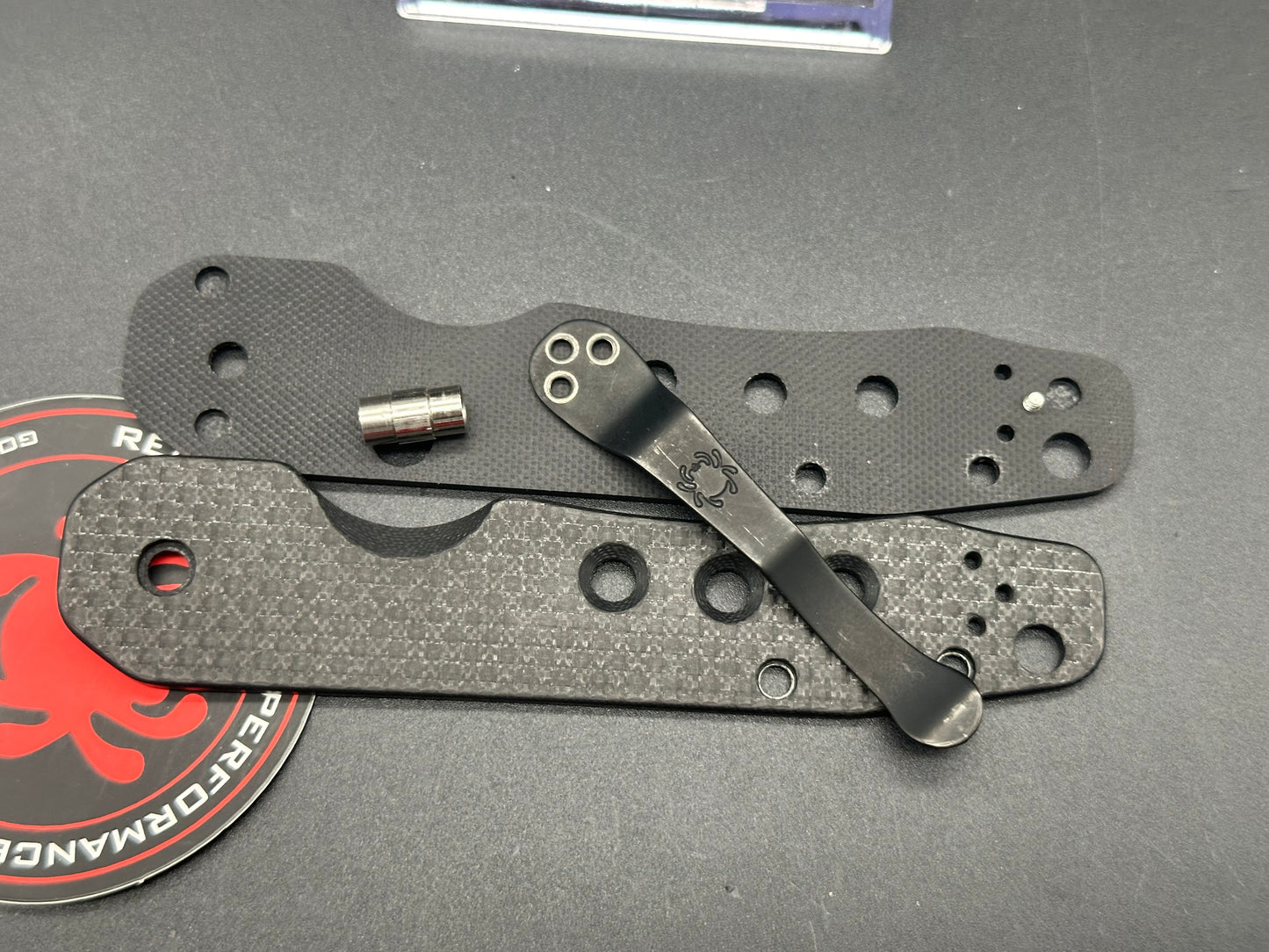 Spyderco Smock Milled Titanium Scales and custom pocket clip