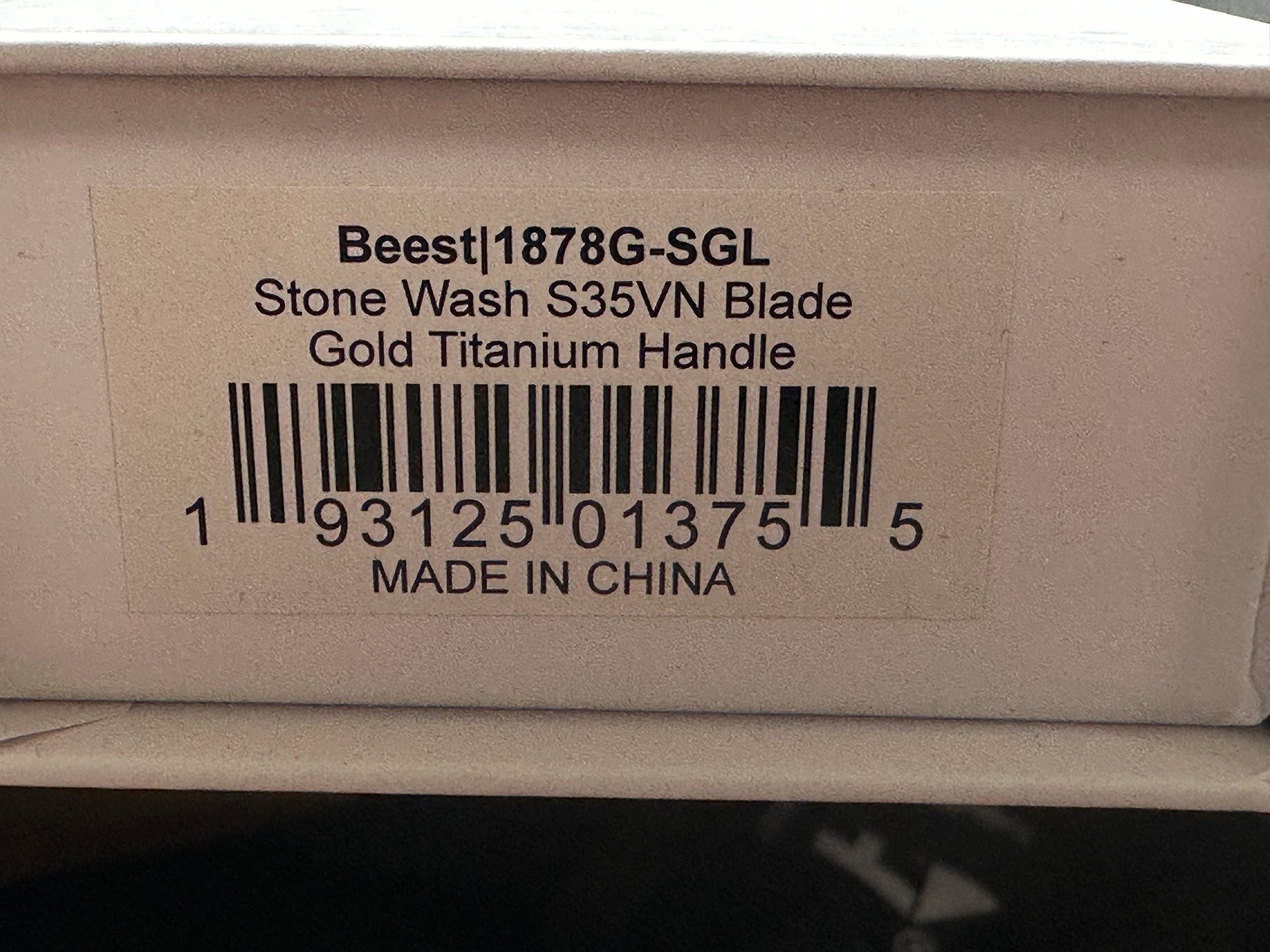 ARTISAN CUTLERY BEEST FOLDING KNIFE titanium HANDLE S35VN DROP POINT PLAIN EDGE STONEWASH FINISH