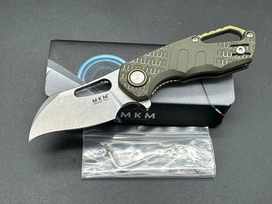 MKM Isonzo Hawkbill, N690Co, green FRN handle