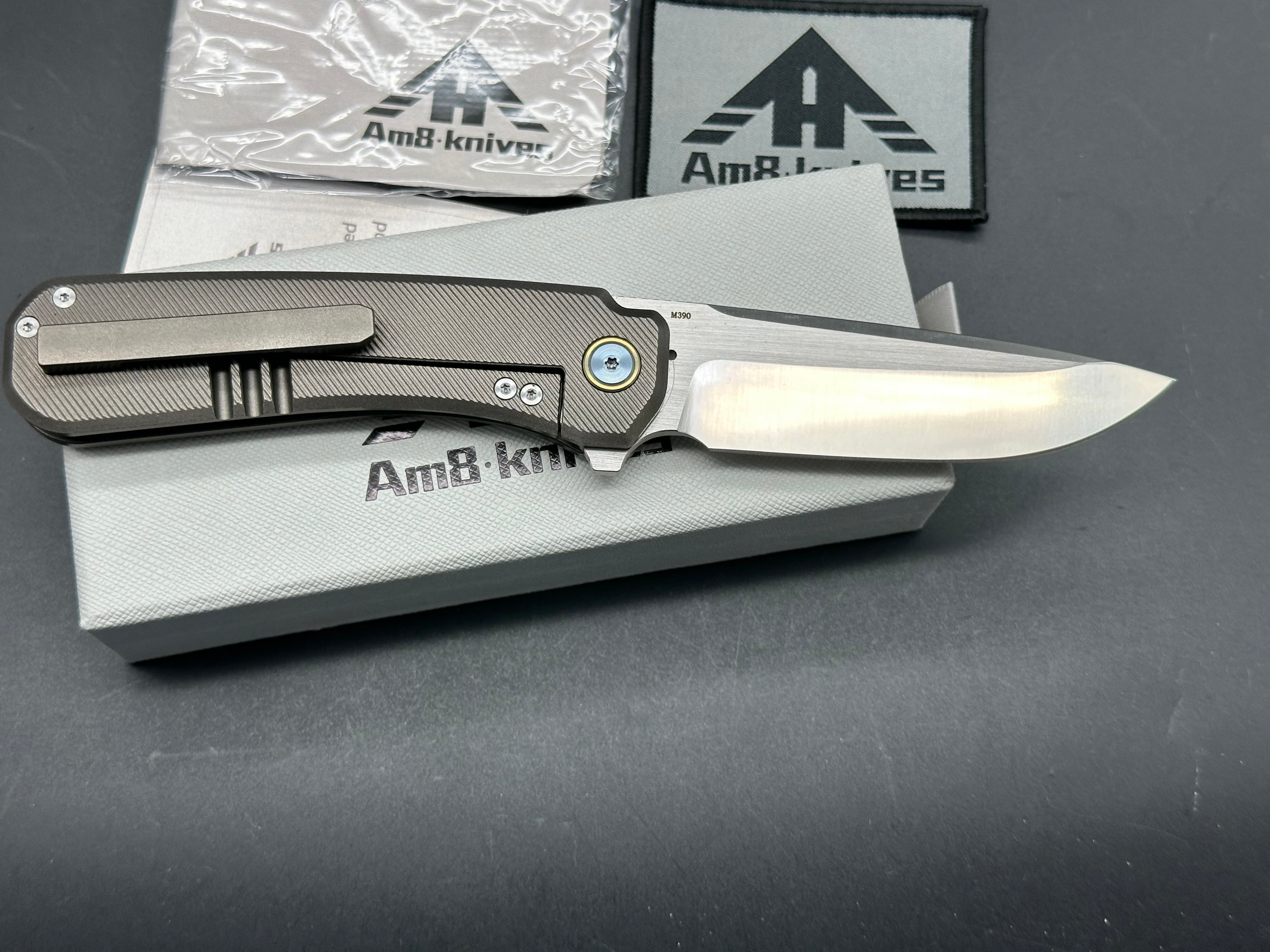 MIGURON AM8 AMEIGHT KNIVES MORAD TITANIUM/CARBON FIBER HANDLE S90V