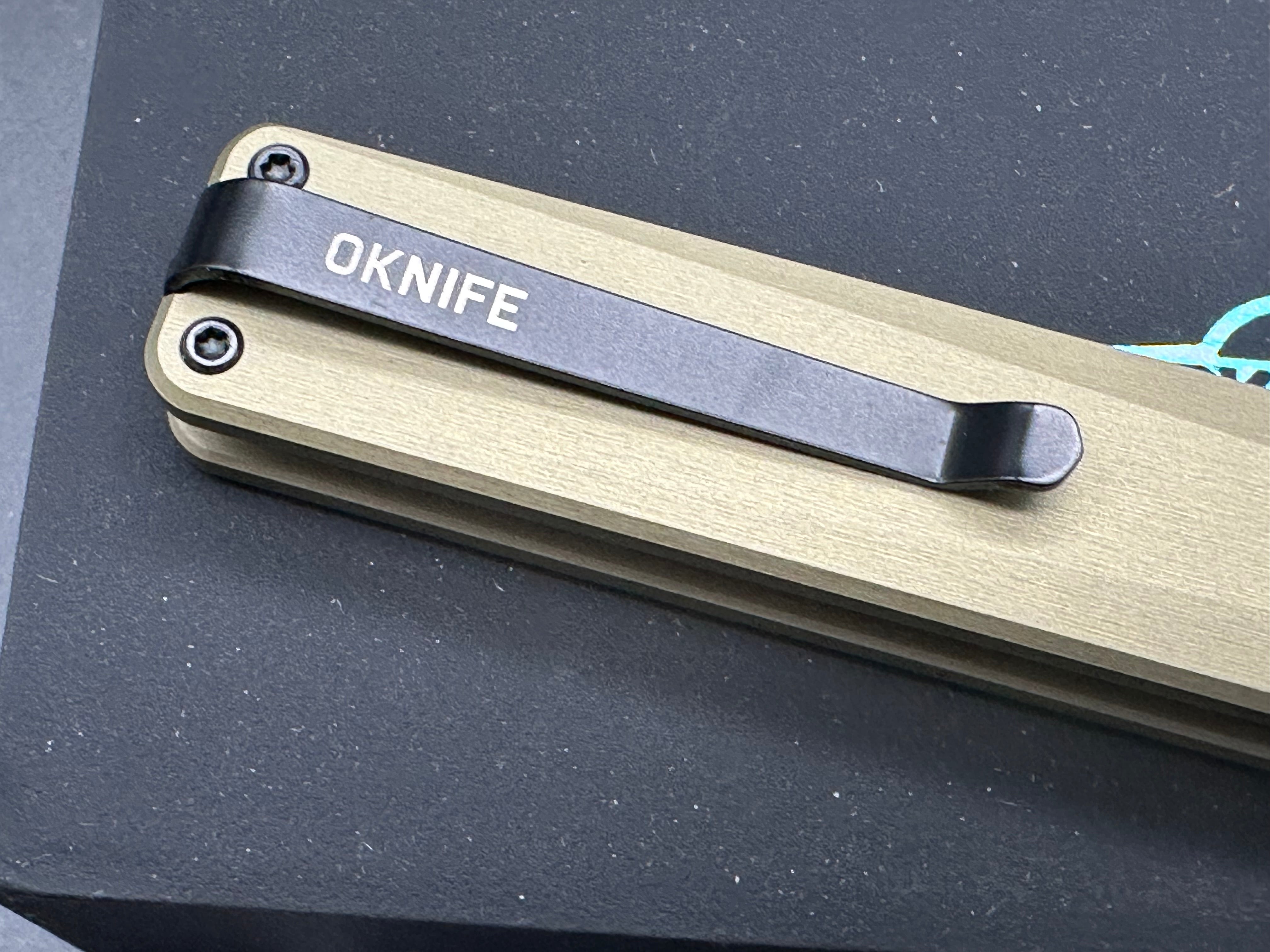 Oknife Arion green OAL aluminum handle / NitroV blade