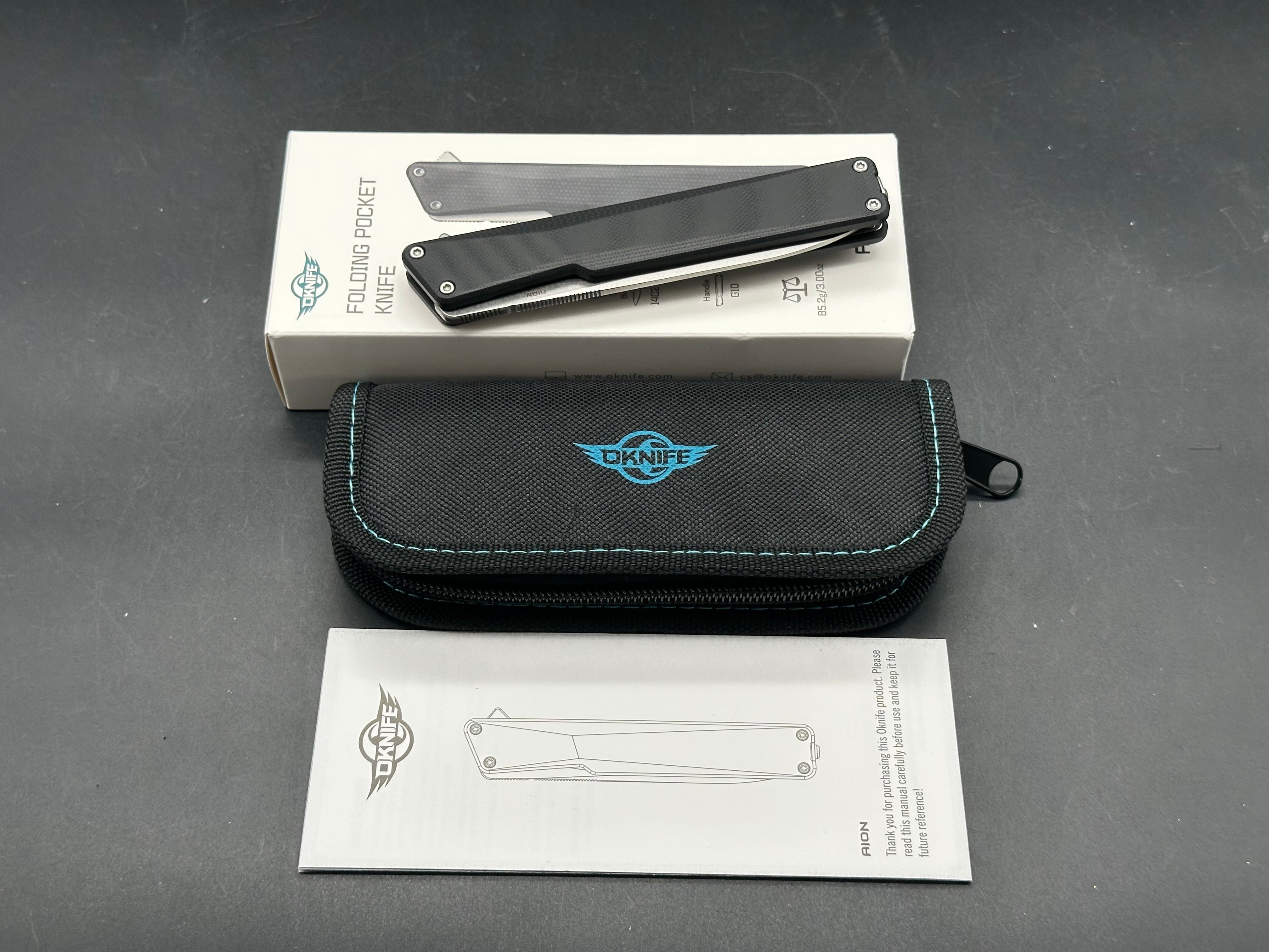 Oknife AION Black G10 Flipper Folding Pocket Knife