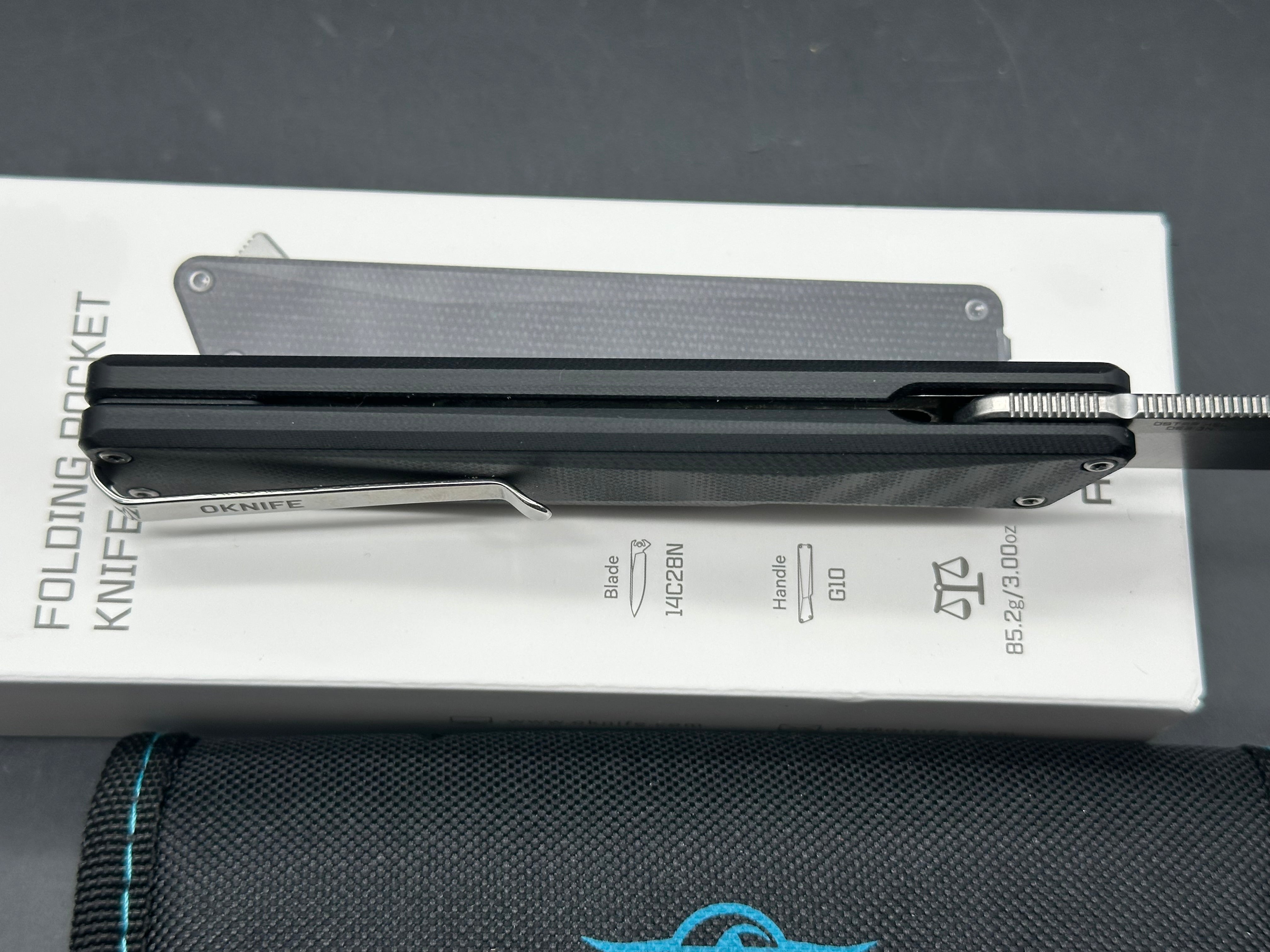 Oknife AION Black G10 Flipper Folding Pocket Knife