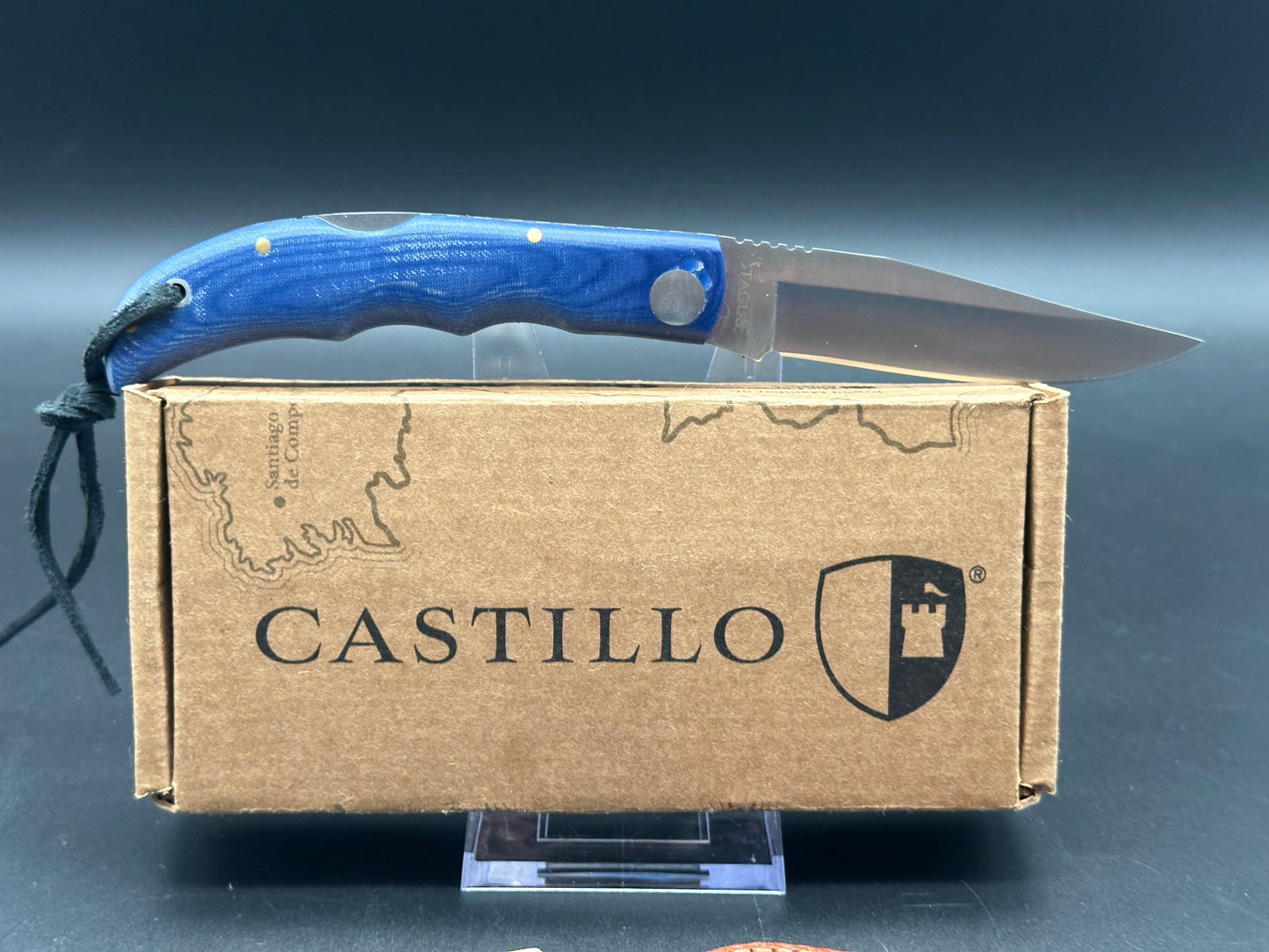 Castillo Tagus - River Blue Micarta (3.6" 14C28N Satin)