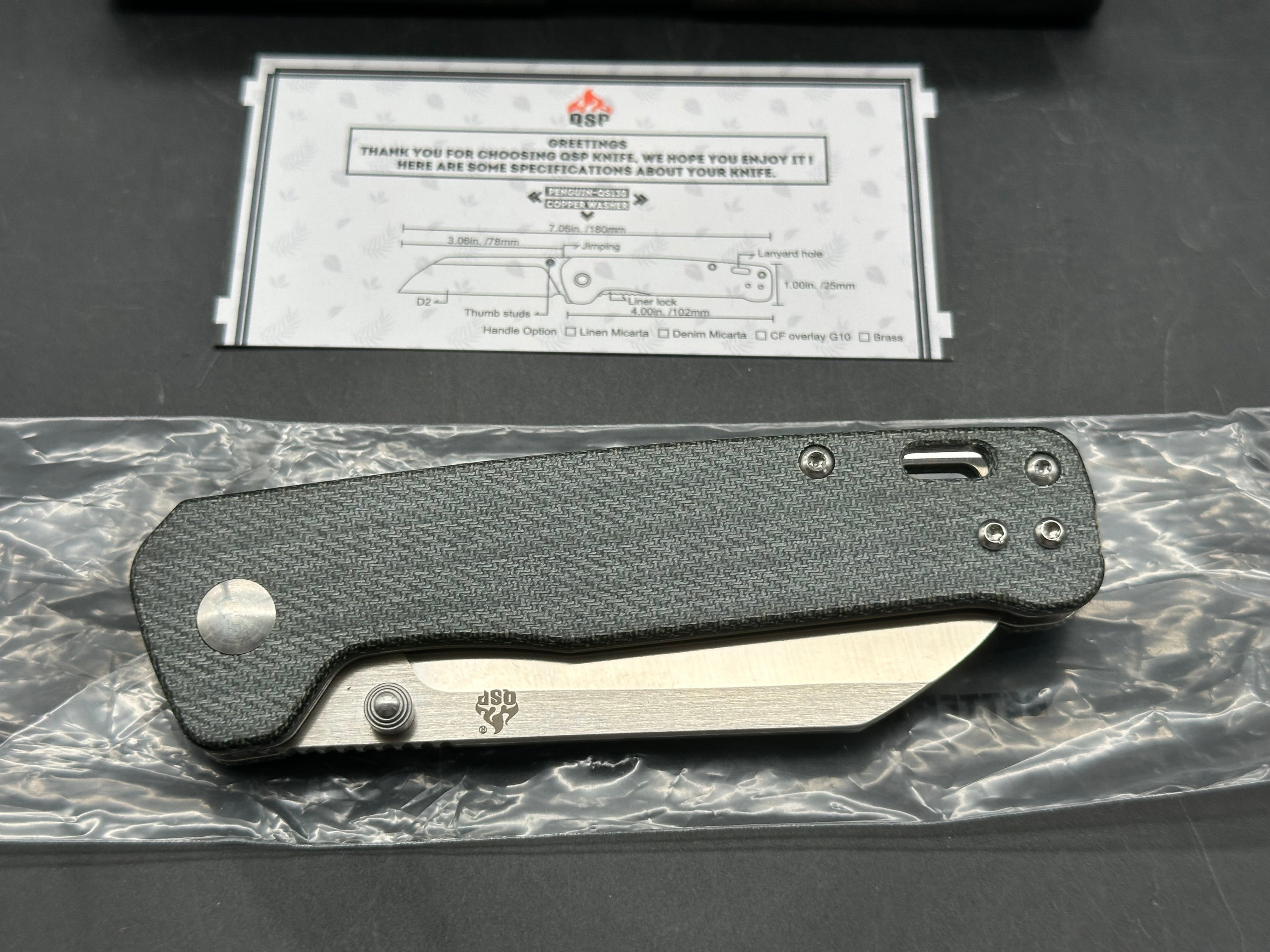 QSP 2 knife bundle damascus & D2