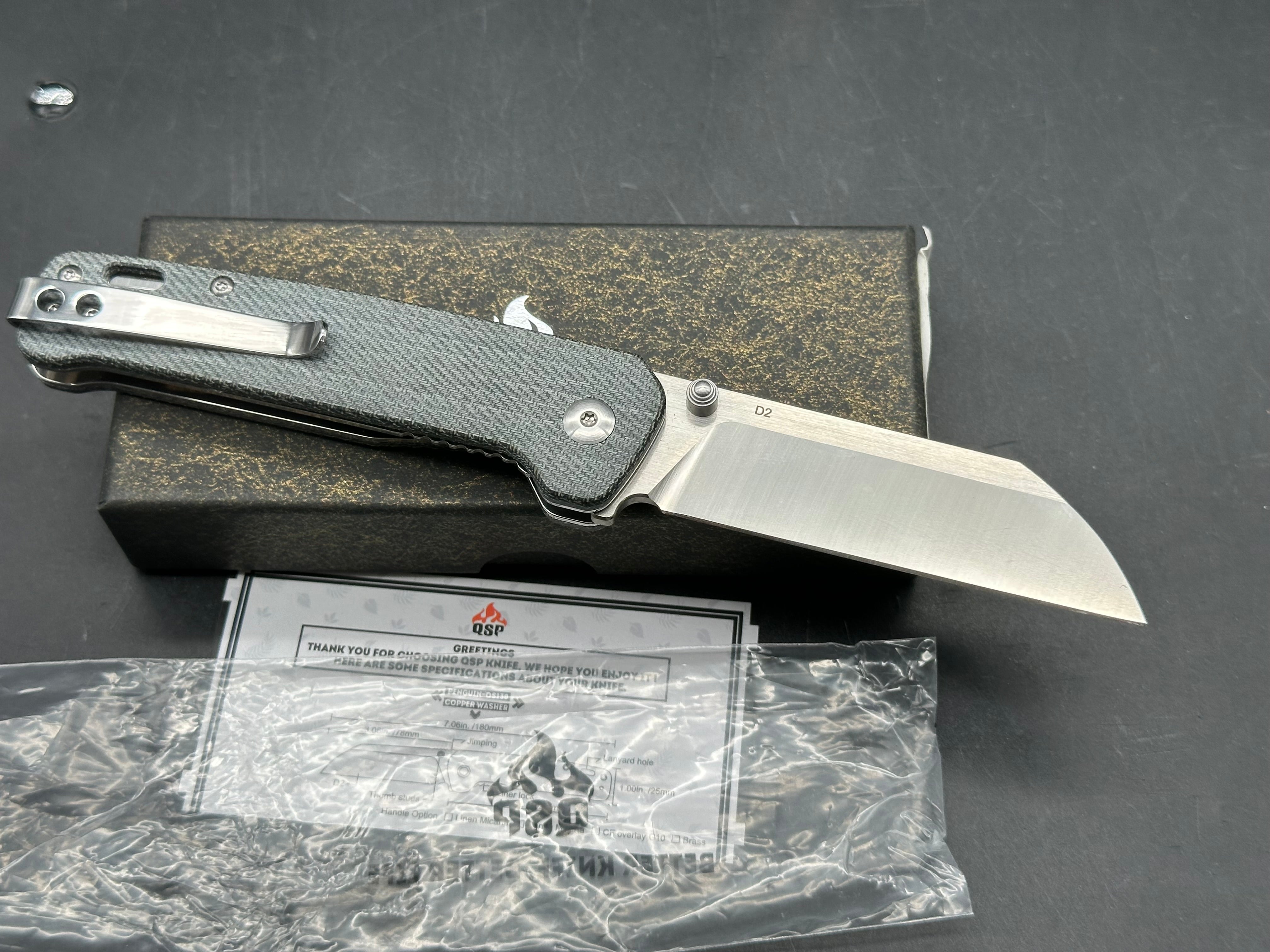 QSP 2 knife bundle damascus & D2