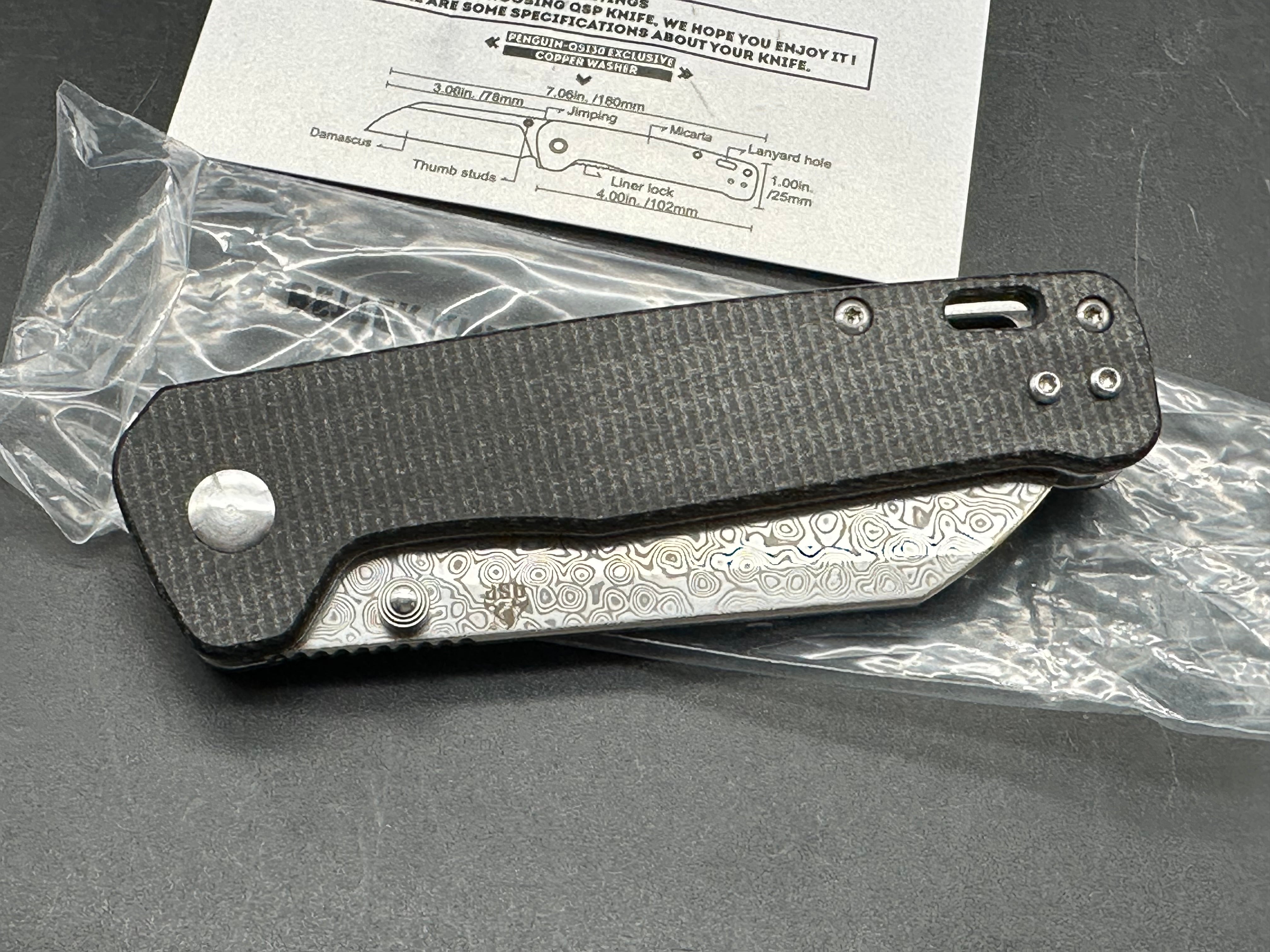QSP 2 knife bundle damascus & D2
