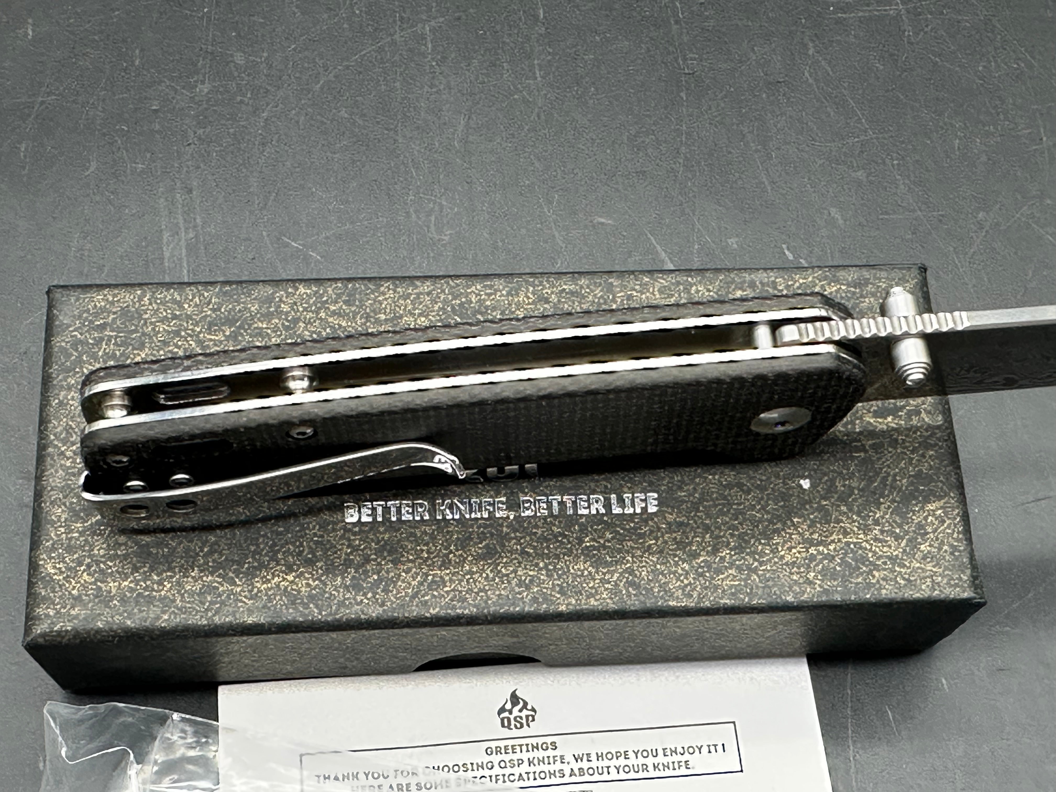 QSP 2 knife bundle damascus & D2