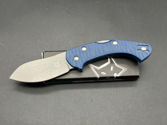 Fox Knives Anso Zero Exclusive Folding Knife Blue G-10 (3" Stonewash N690)