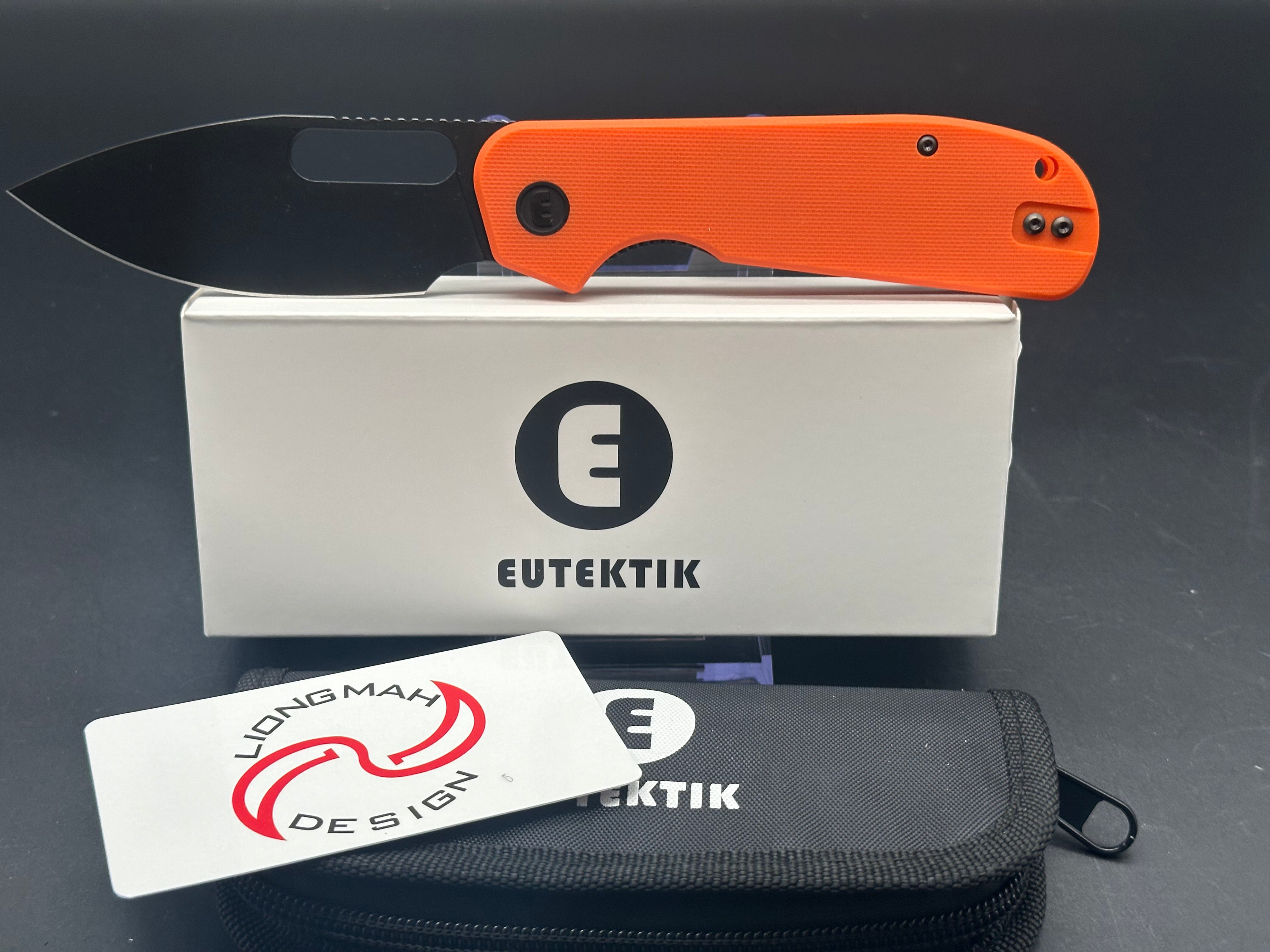 Eutektik EFD Orange BlackWashed plus LTK Koozie/Patch & Sticker w/each knife