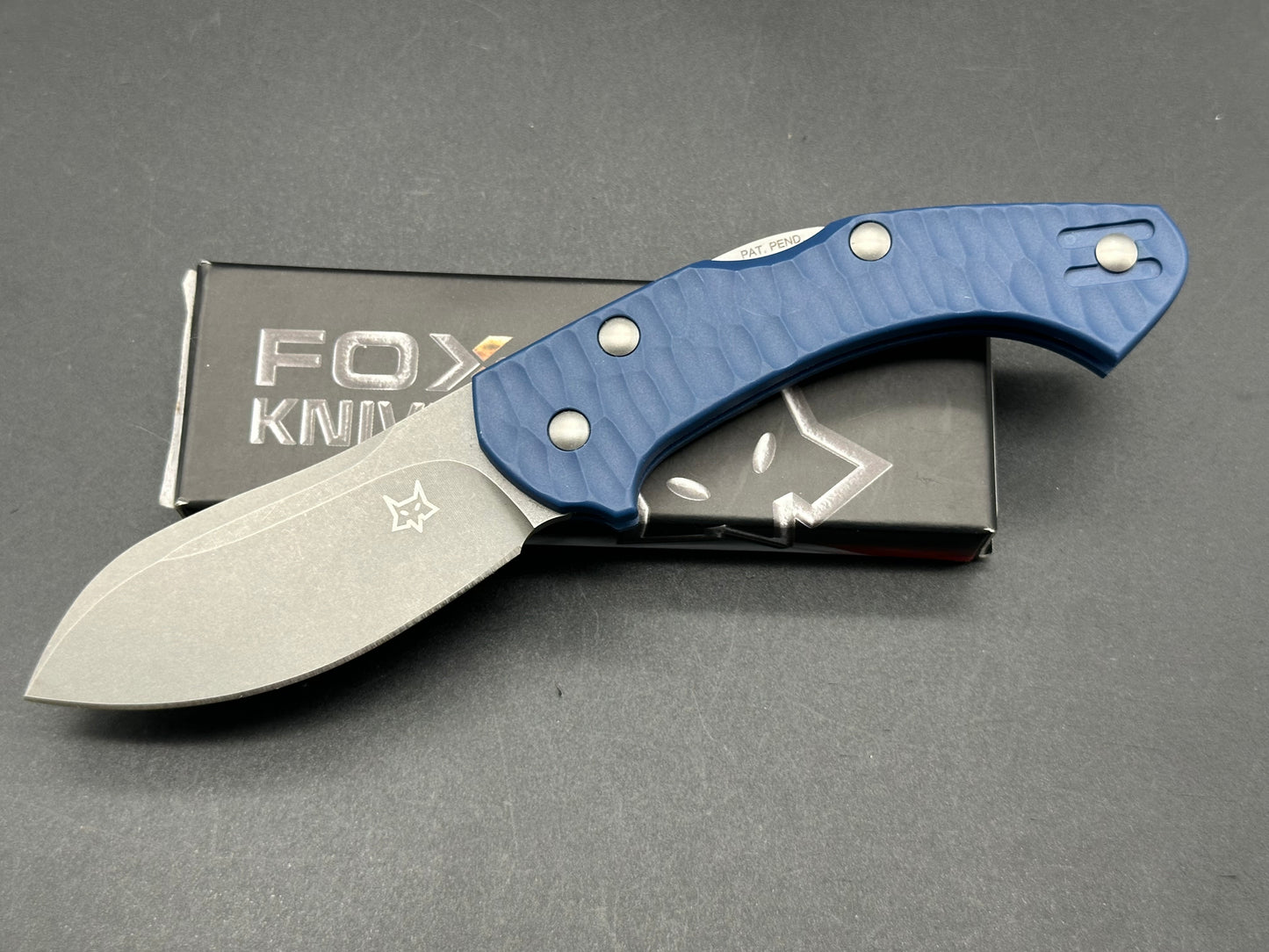 Fox Knives Anso Zero Exclusive Folding Knife Blue G-10 (3" Stonewash N690)