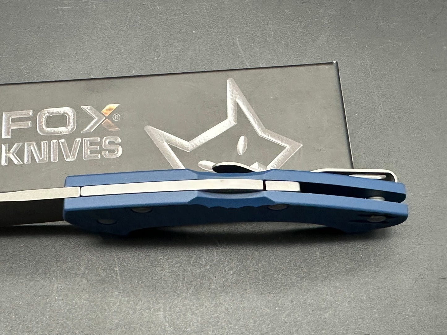 Fox Knives Anso Zero Exclusive Folding Knife Blue G-10 (3" Stonewash N690)