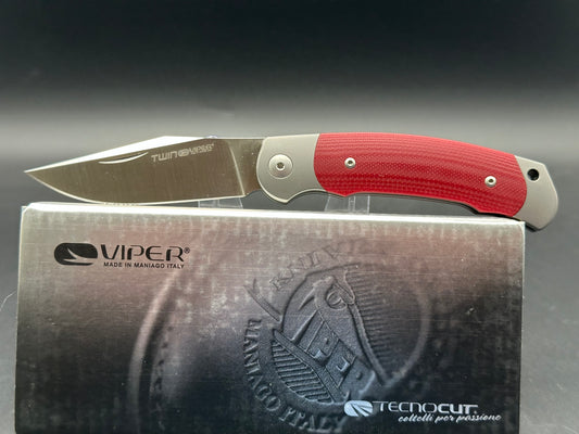 Viper Twin Slip Joint Knife Red G-10 (3" Satin)