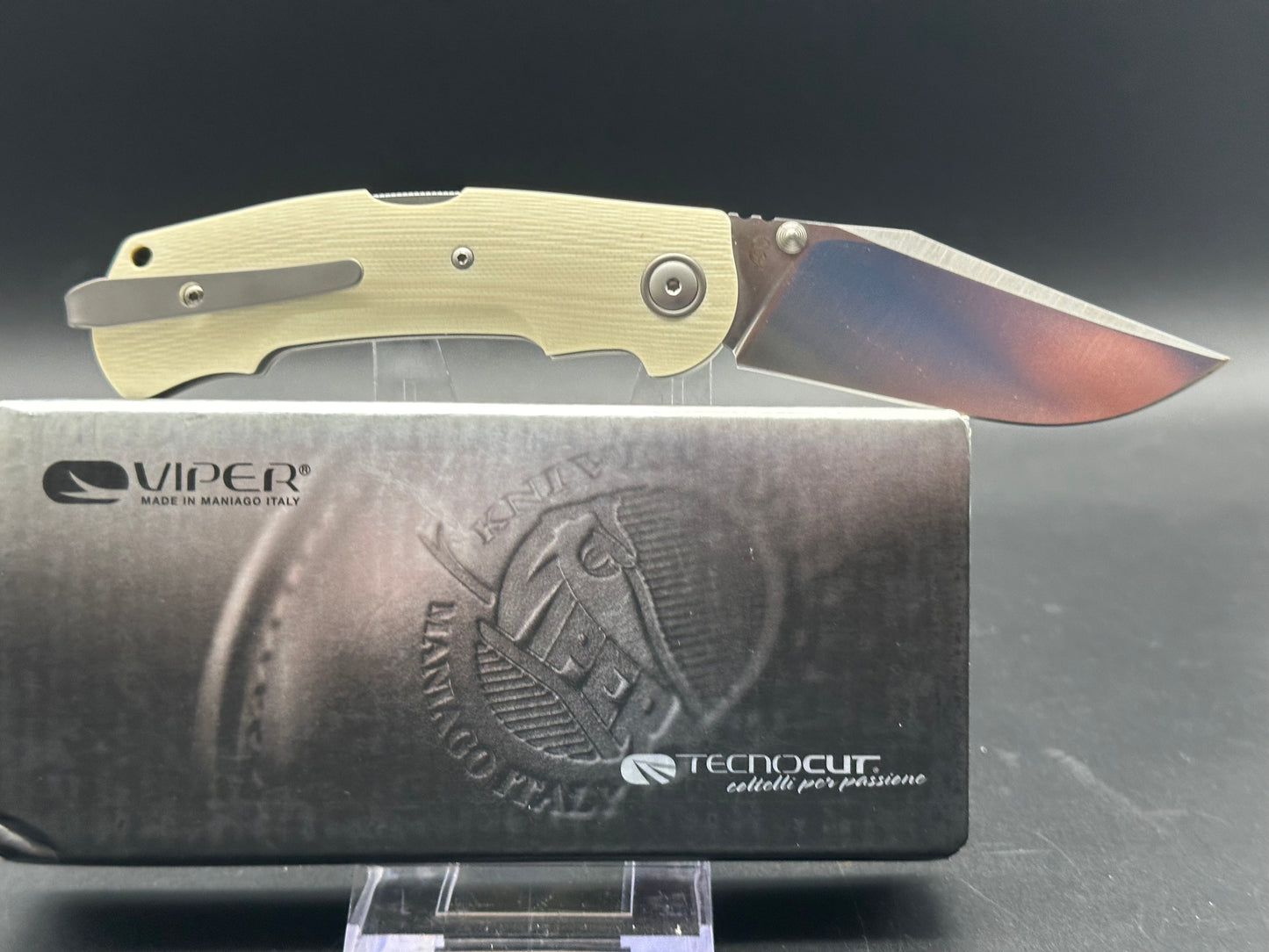 Viper Knives Turn Lockback Knife Ivory G-10 (3" Satin)