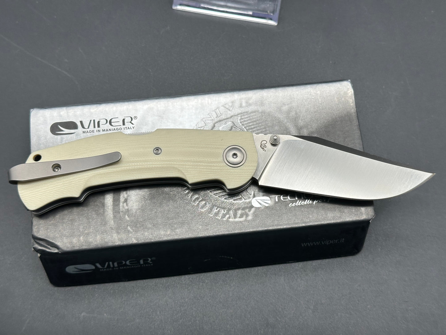 Viper Knives Turn Lockback Knife Ivory G-10 (3" Satin)