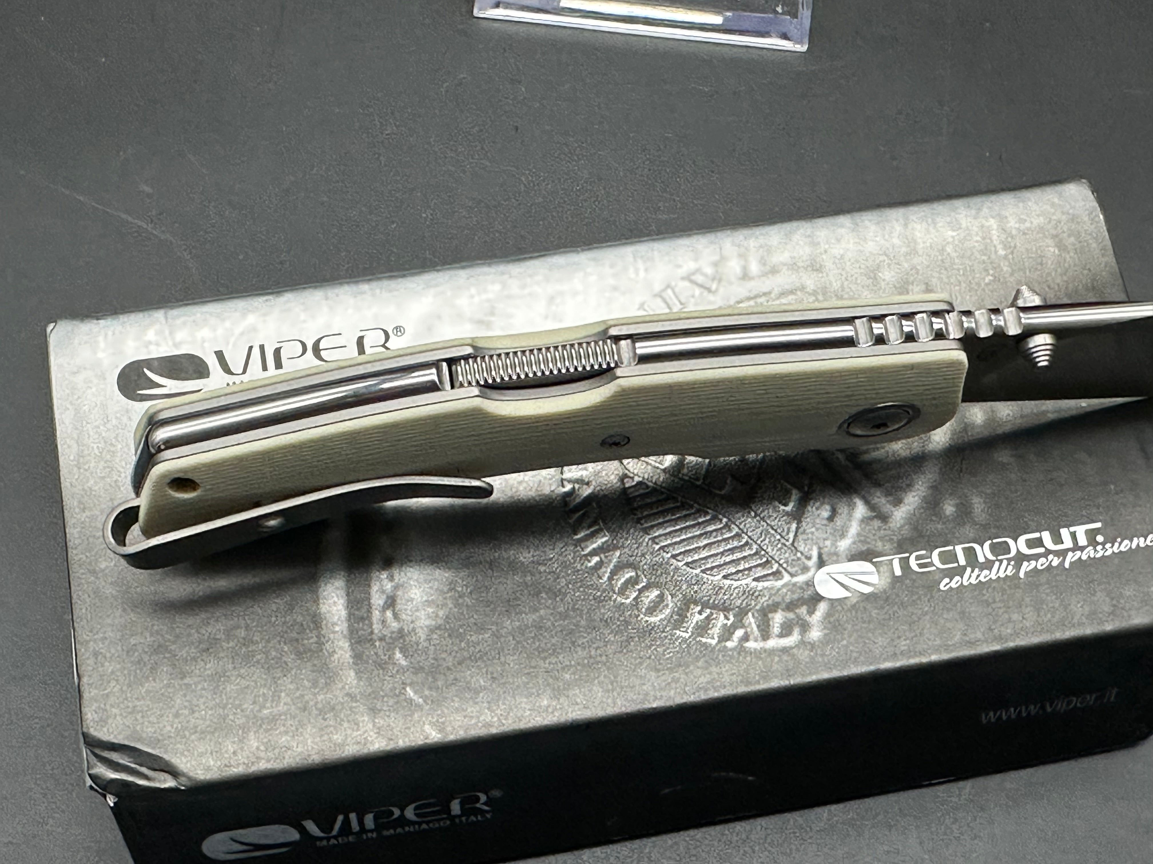 Viper Knives Turn Lockback Knife Ivory G-10 (3" Satin)