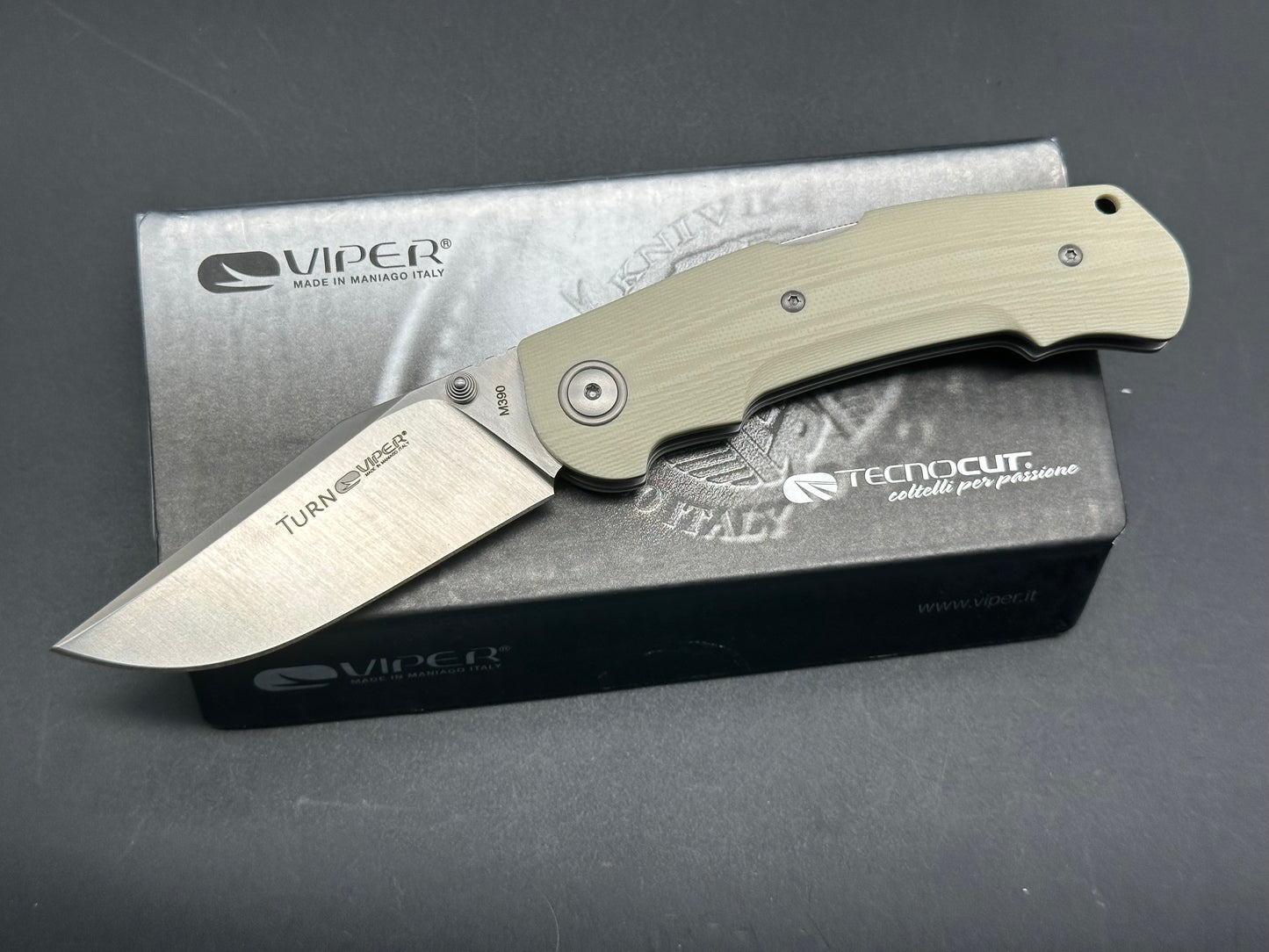 Viper Knives Turn Lockback Knife Ivory G-10 (3" Satin)