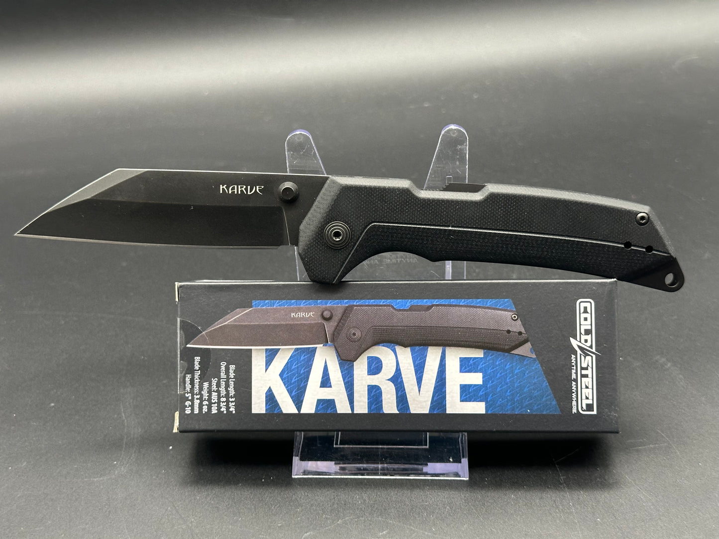 Cold Steel Karve Atlas Lock Knife Black G-10 (3.75" Black)