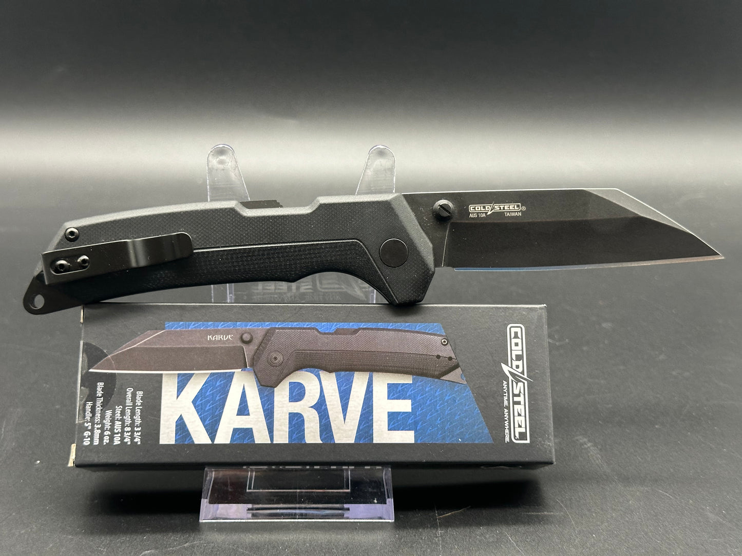 Cold Steel Karve Atlas Lock Knife Black G-10 (3.75" Black)