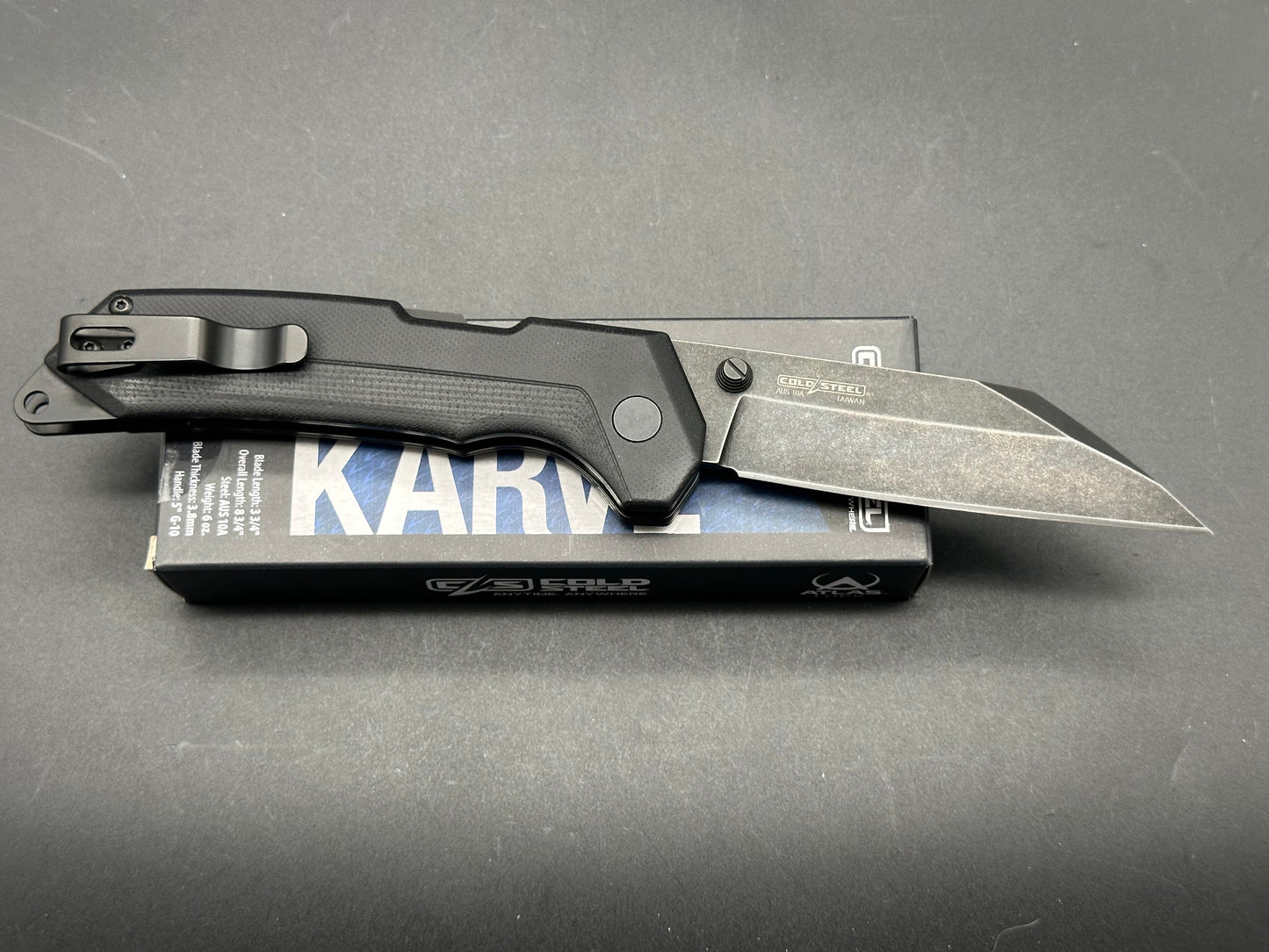 Cold Steel Karve Atlas Lock Knife Black G-10 (3.75" Black)