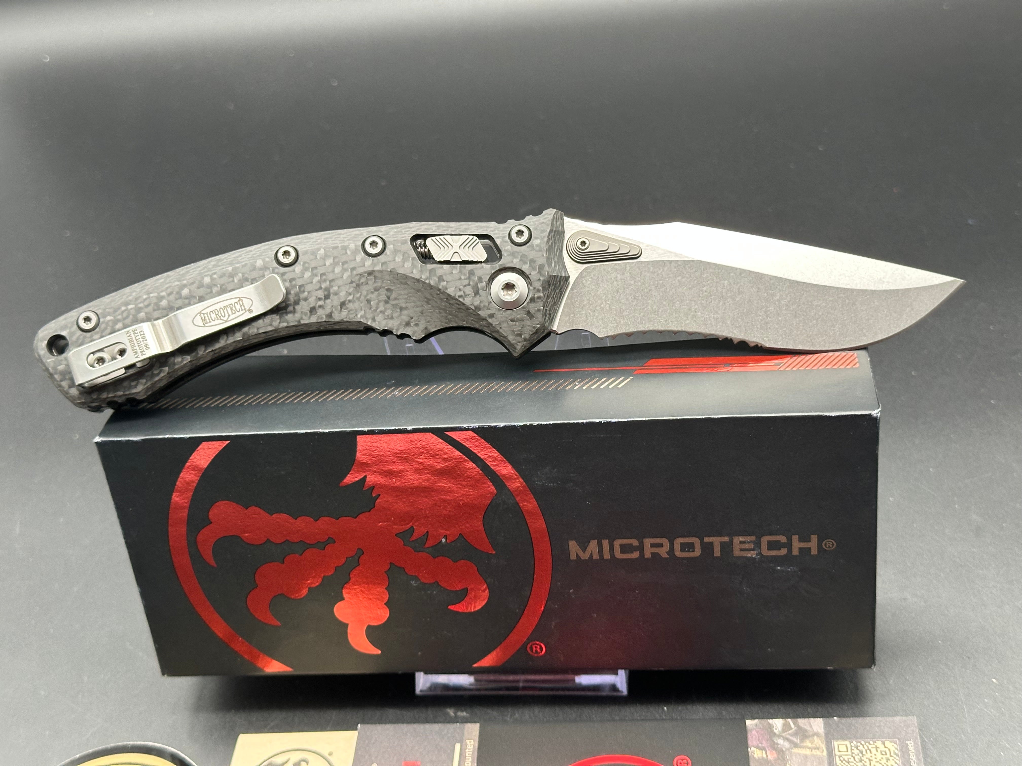 Microtech Amphibian Prototype New in Box Carbon Fiber, M390MK, 1 of 8