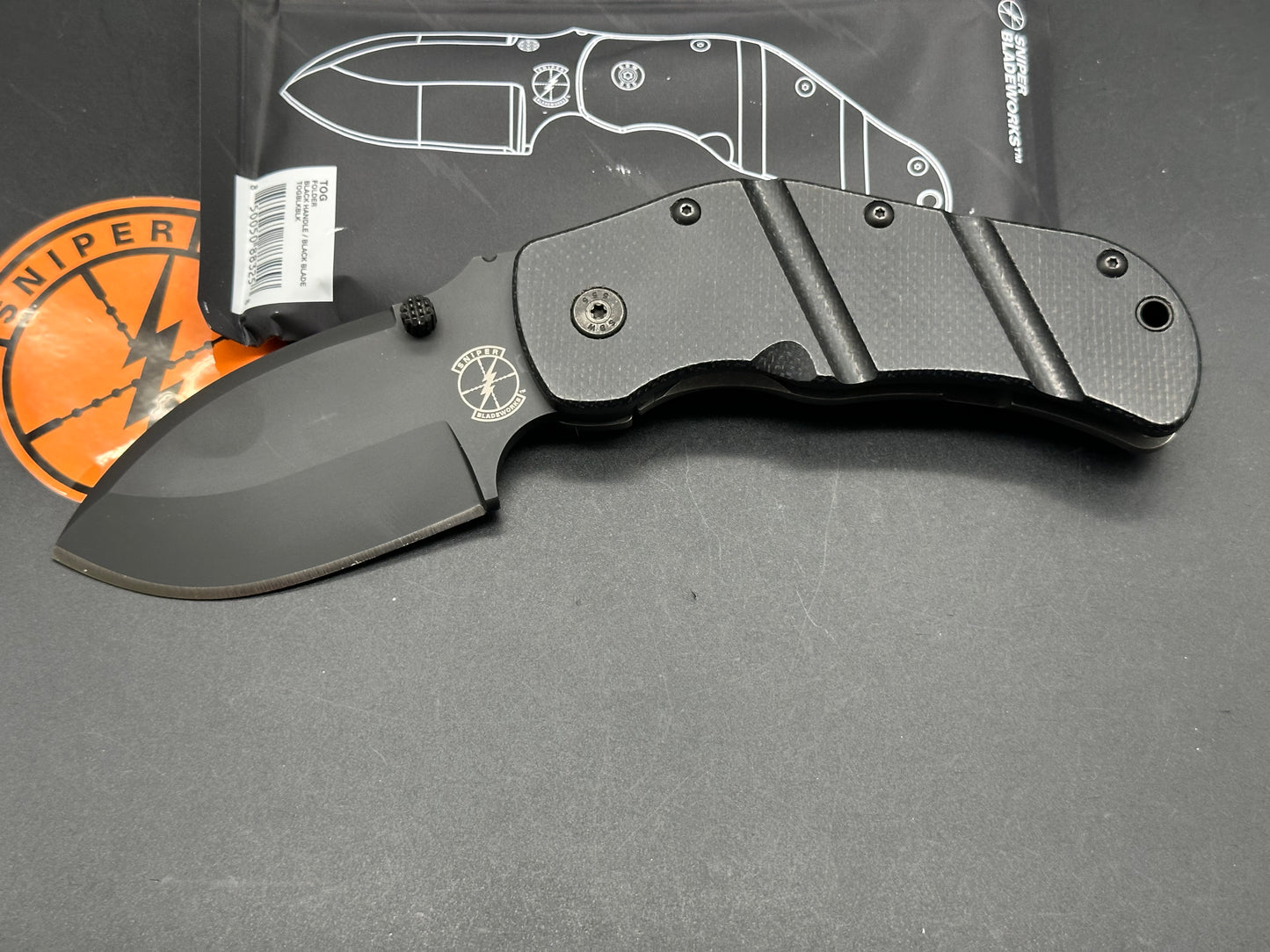 SNIPER BLADEWORKS TOG FRAMELOCK BLACK MICARTA FOLDING D2 POCKET KNIFE