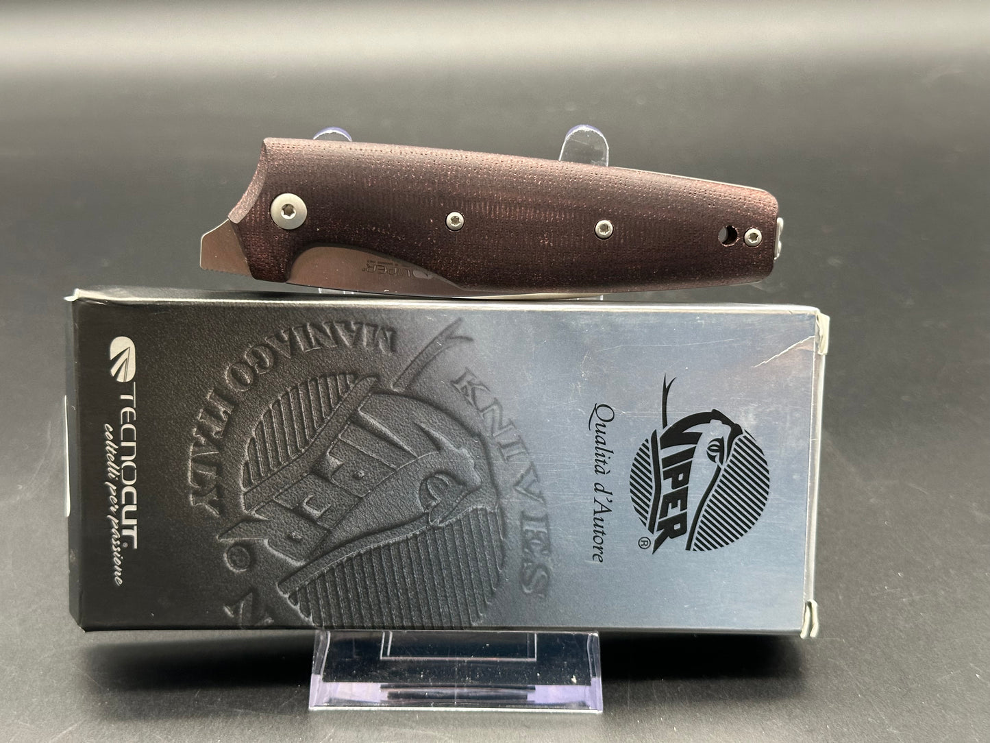 Viper Knives DAN 2 Wharncliffe Knife Burgundy Micarta (2.9" Satin)