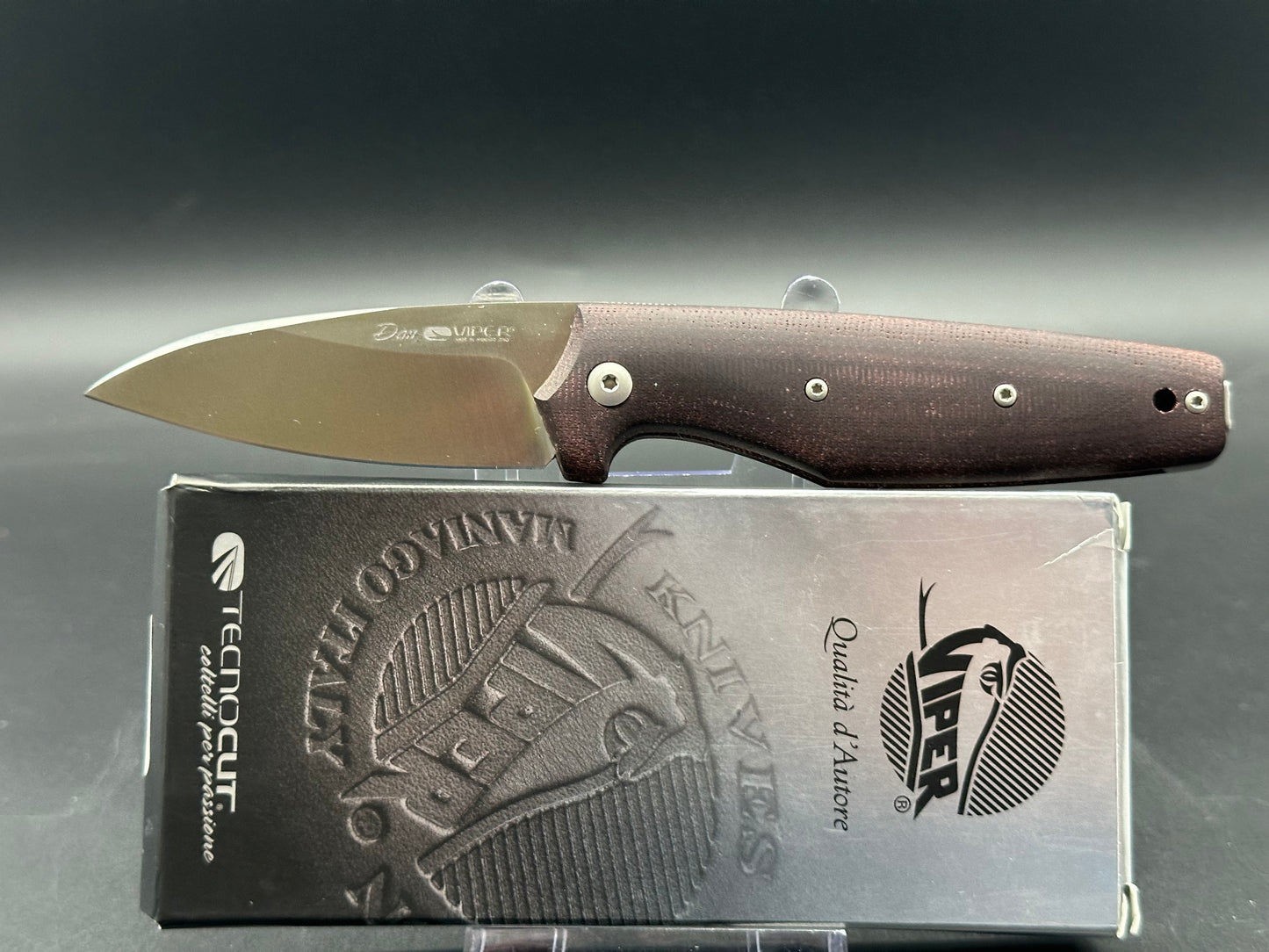 Viper Knives DAN 2 Wharncliffe Knife Burgundy Micarta (2.9" Satin)