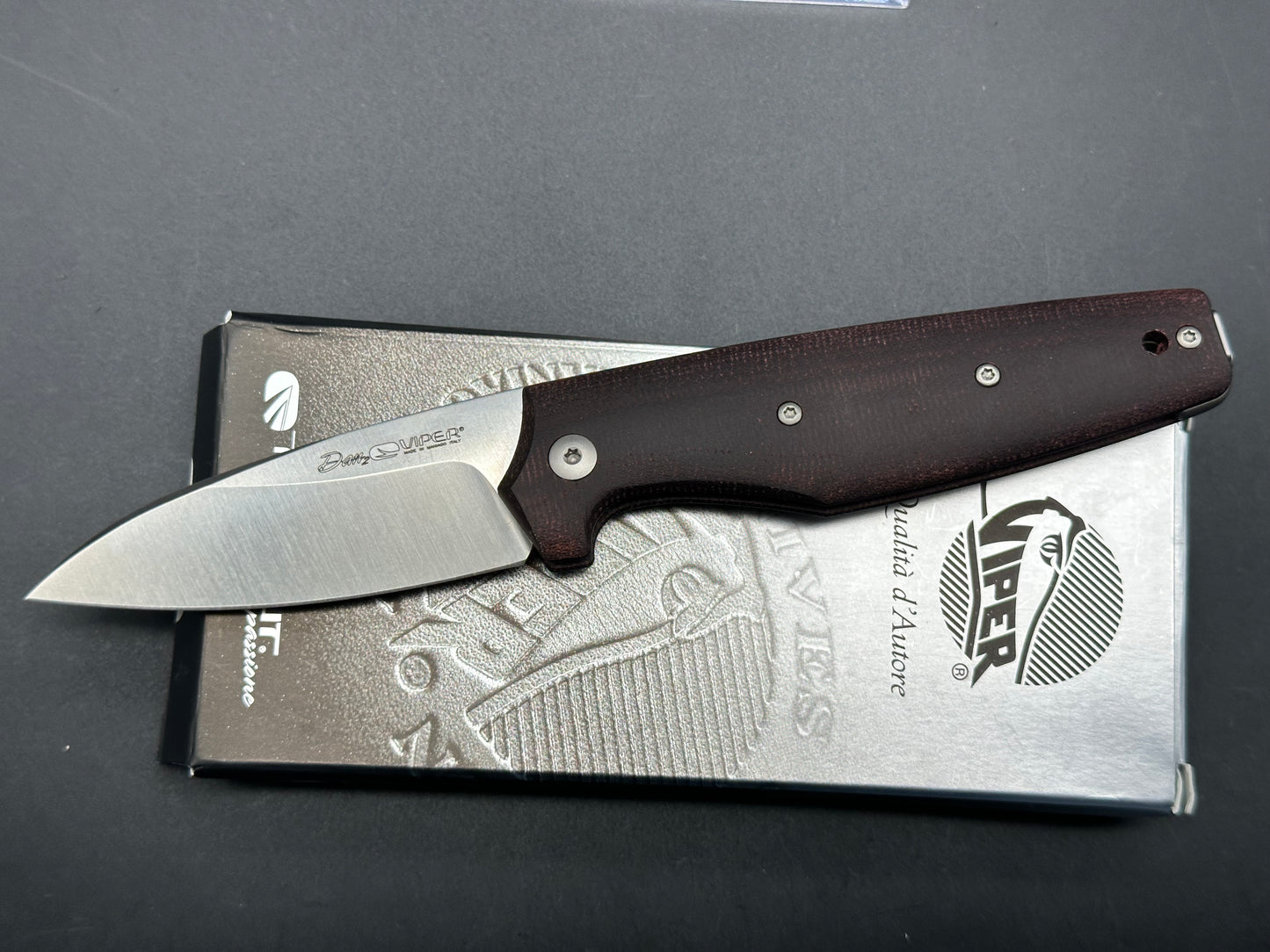 Viper Knives DAN 2 Wharncliffe Knife Burgundy Micarta (2.9" Satin)