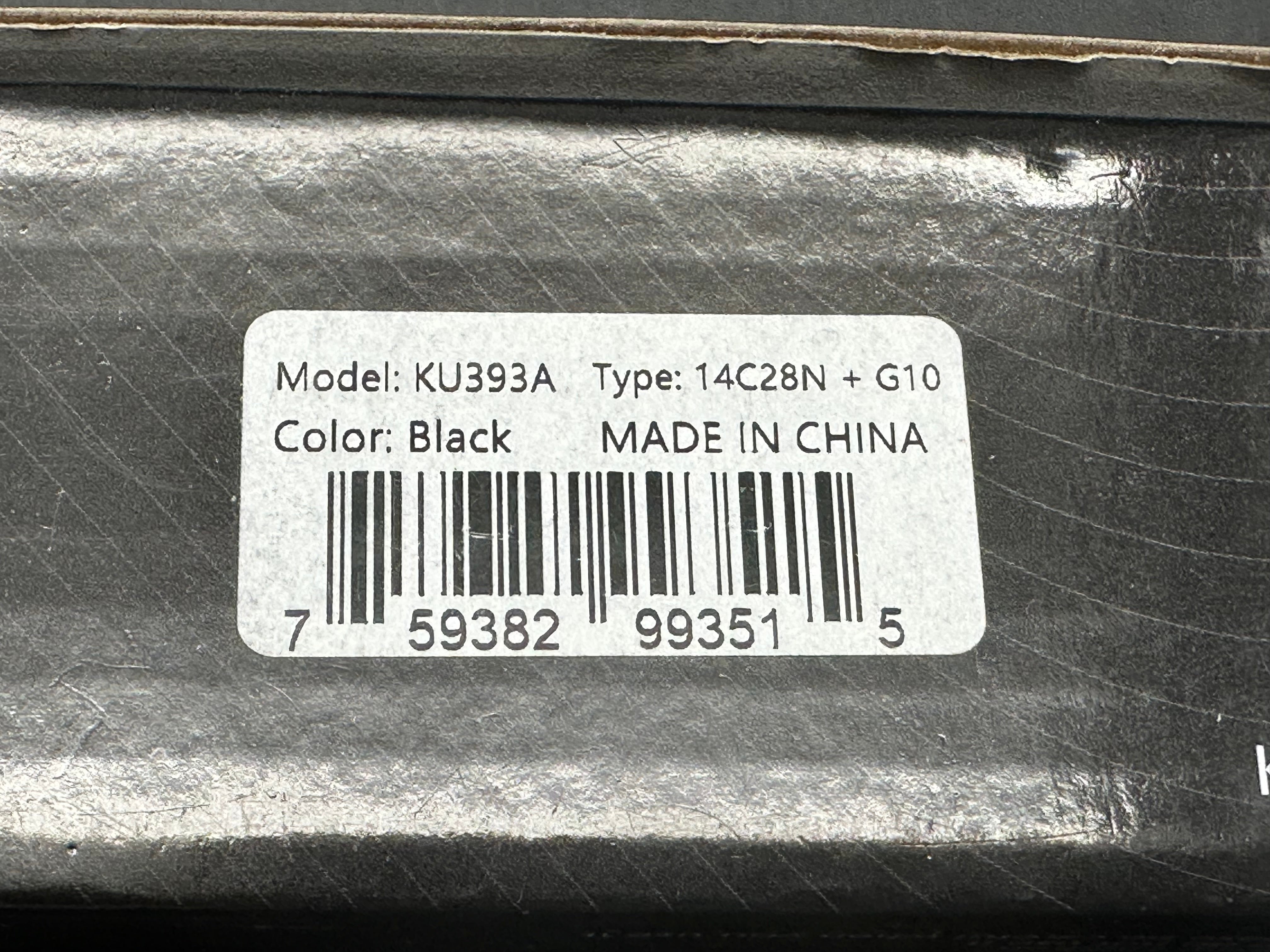 Kubey Fenrir Folding Knife Black G-10 Handle 3.27'' Stonewashed 14C28N Blade