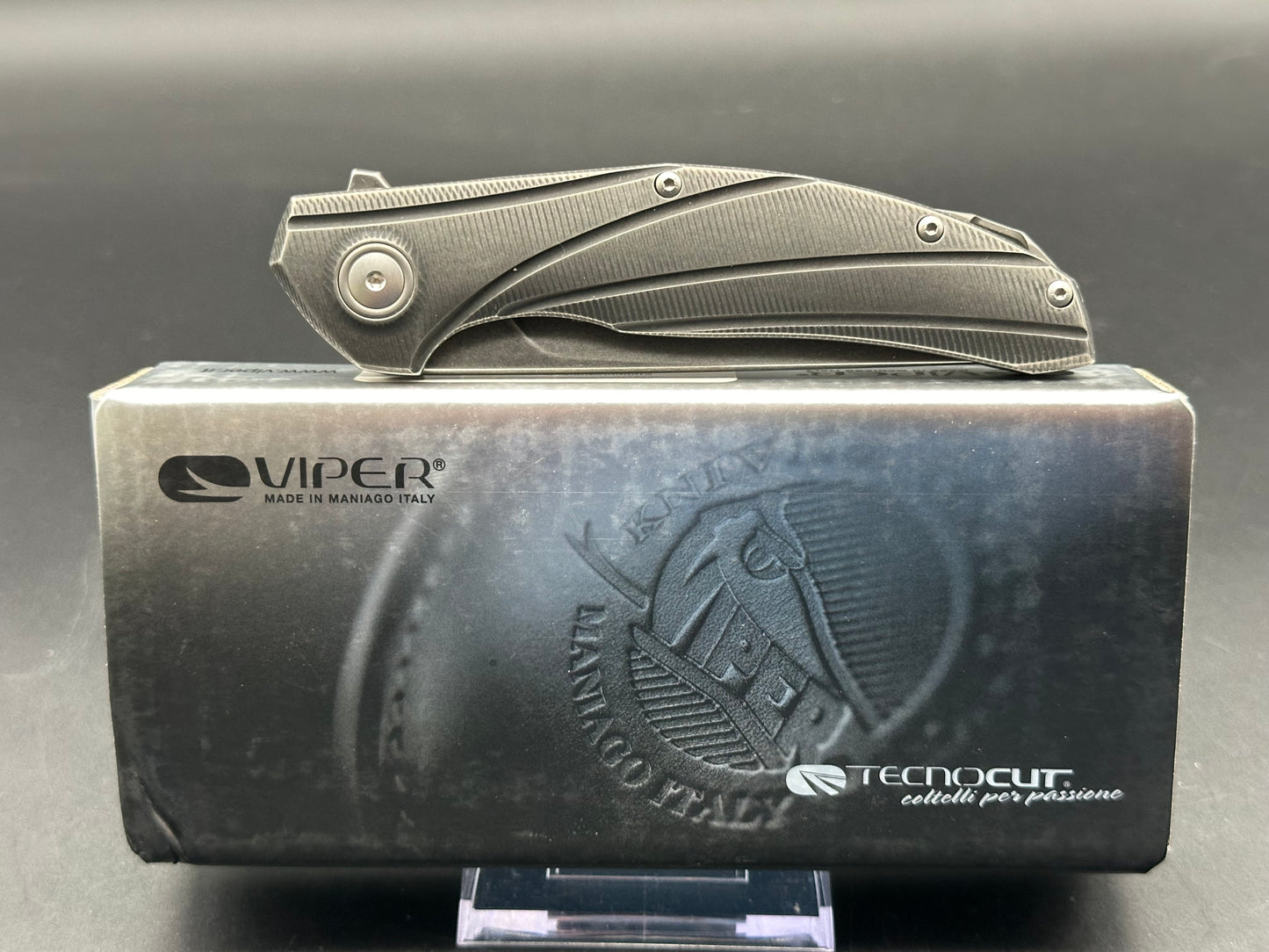 Viper Knives Anso Orso 2 Frame Lock Knife Titanium Black SW (3.4" Black SW)