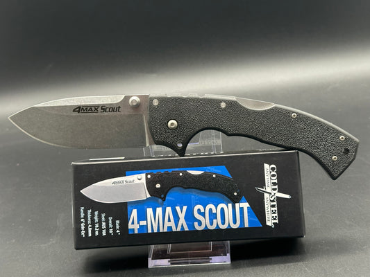 Cold Steel 4-Max Scout Tri-Ad Lock Knife Black Griv-Ex (4" Stonewash)