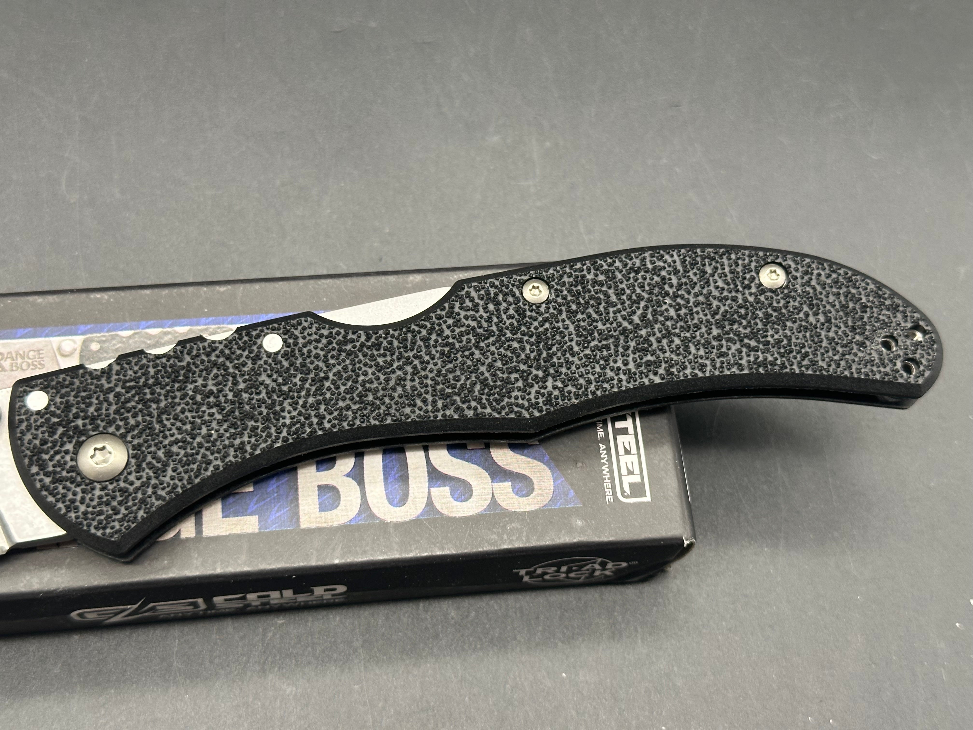 Cold Steel Range Boss Tri-Ad Lock Knife Black Zy-Ex (4" Stonewash)