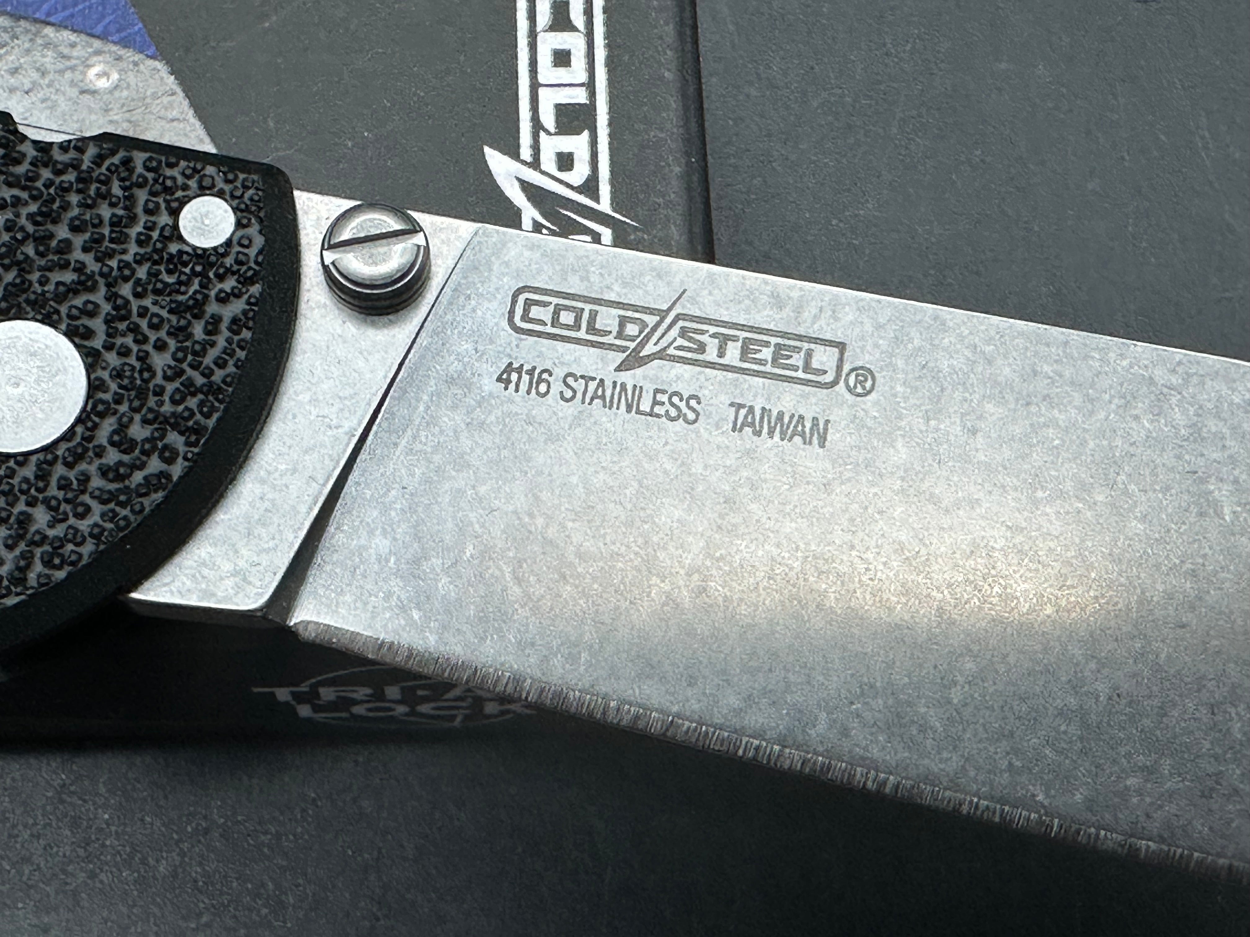 Cold Steel Range Boss Tri-Ad Lock Knife Black Zy-Ex (4" Stonewash)