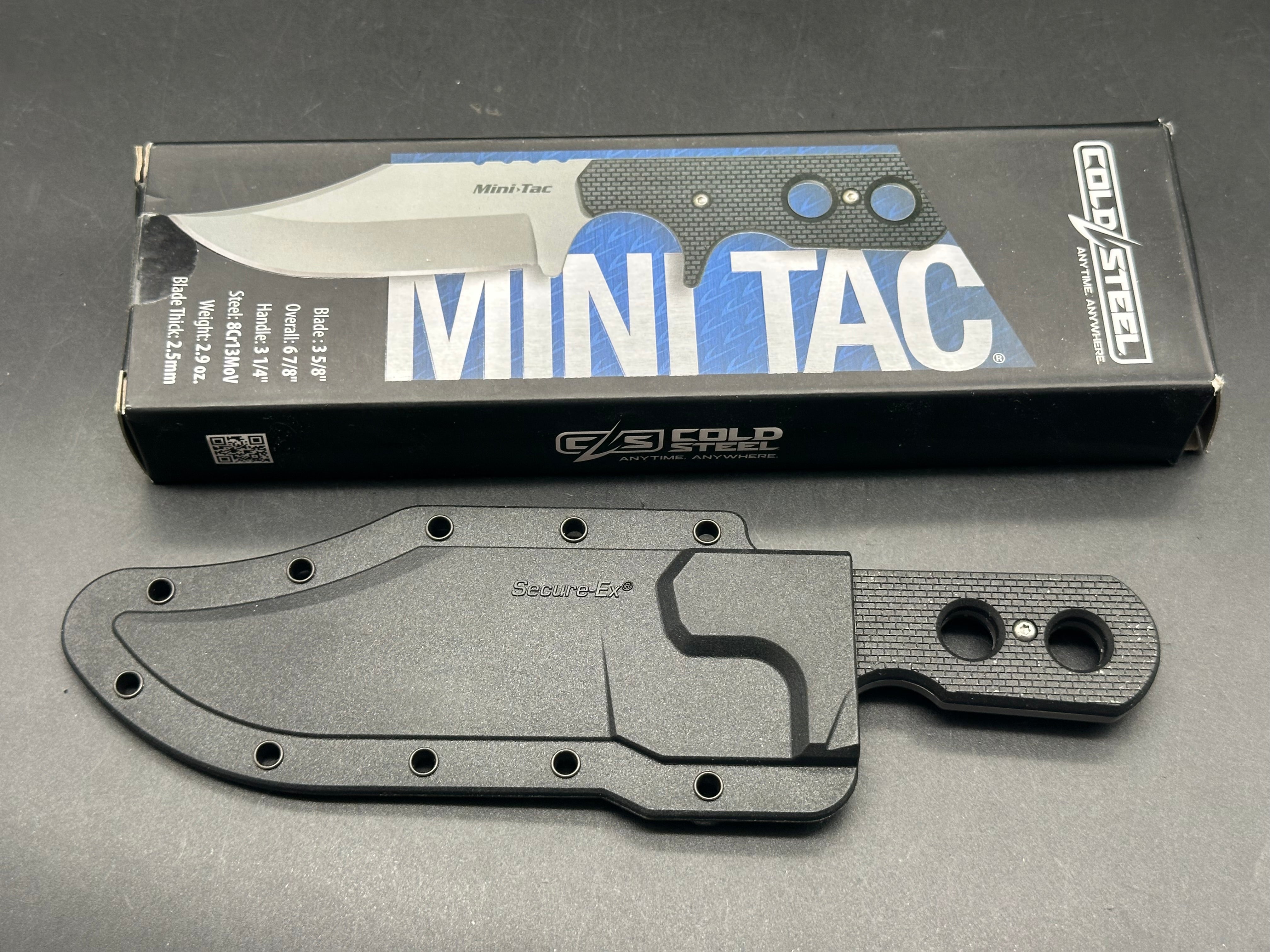 Cold Steel Mini Tac Bowie Neck Knife G-10 (3.625" Bead Blast)