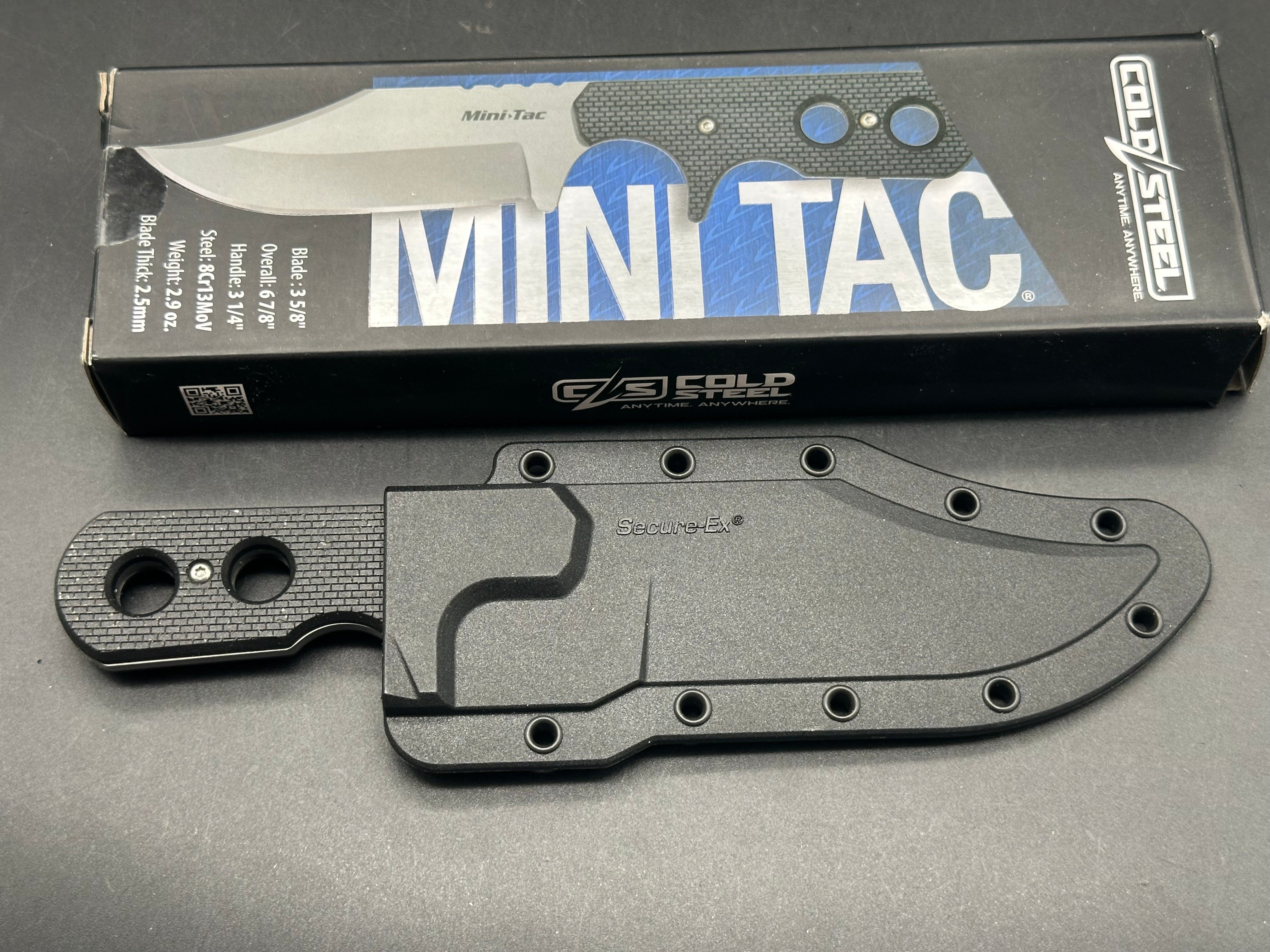 Cold Steel Mini Tac Bowie Neck Knife G-10 (3.625" Bead Blast)