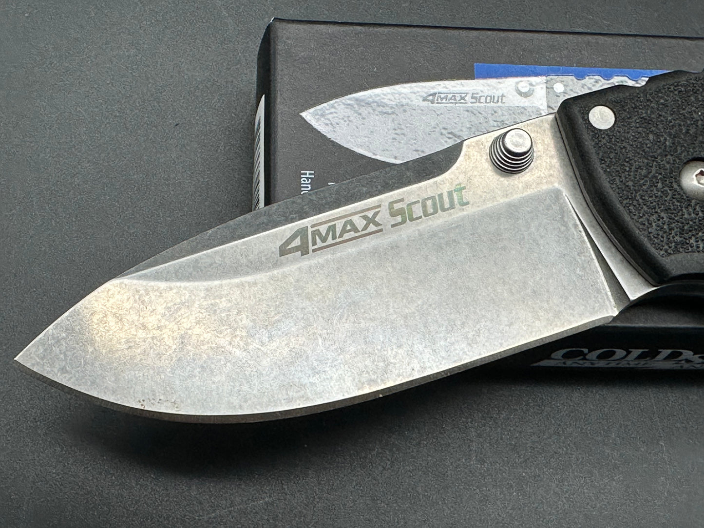 Cold Steel 4-Max Scout Tri-Ad Lock Knife Black Griv-Ex (4" Stonewash)