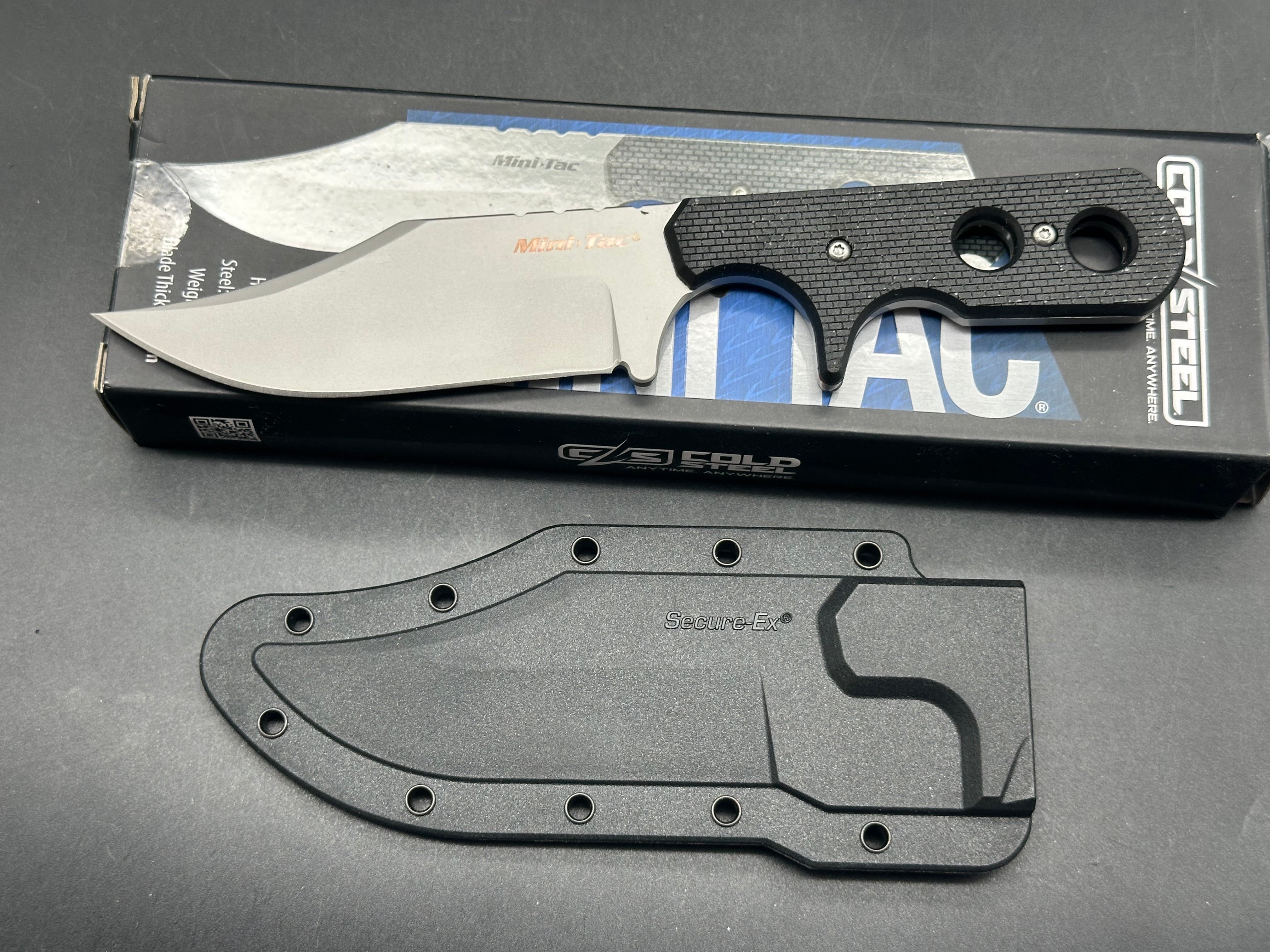 Cold Steel Mini Tac Bowie Neck Knife G-10 (3.625" Bead Blast)