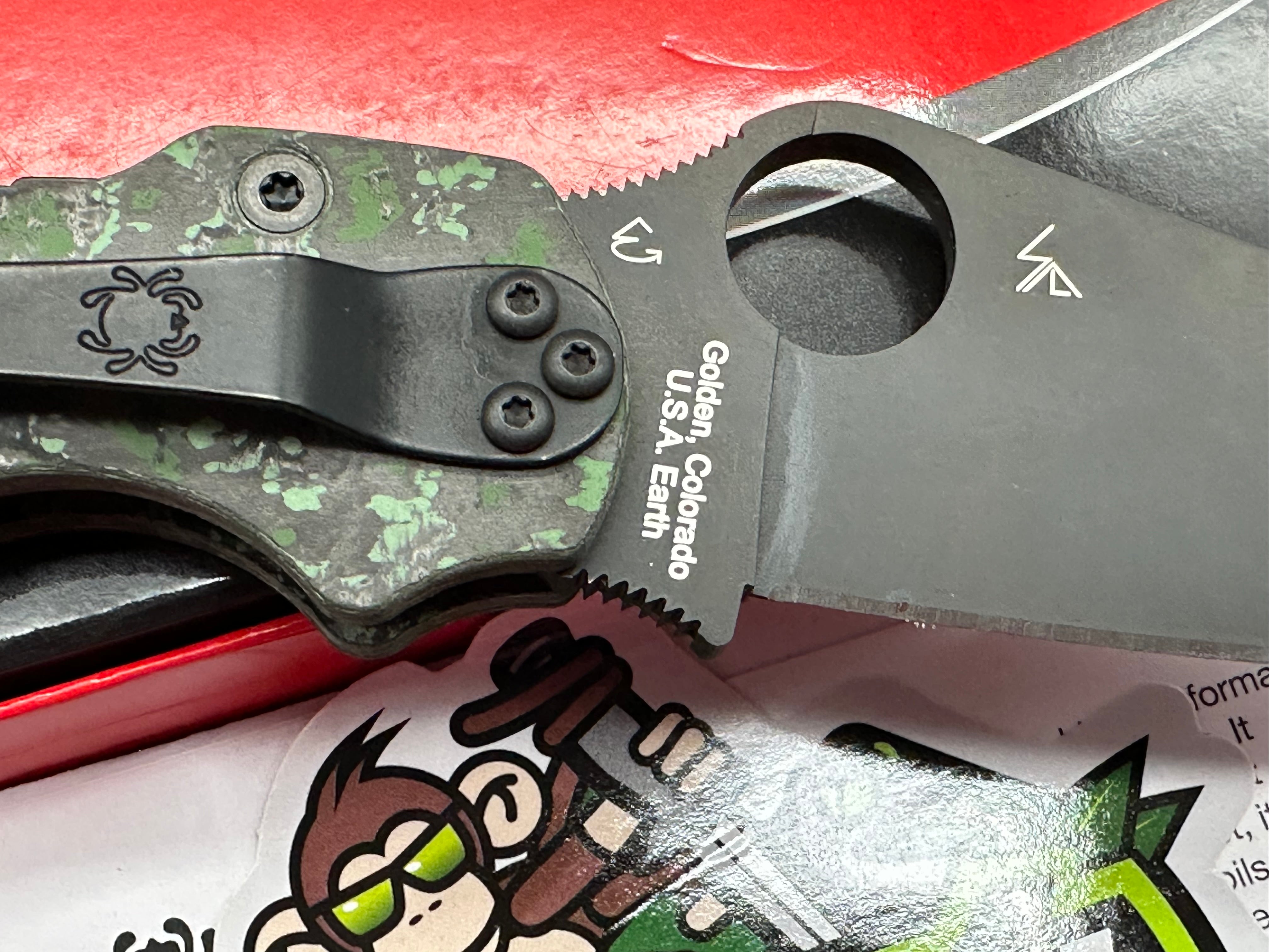 Spyderco Para 2, New in Box, Green Jungle Camo, M4